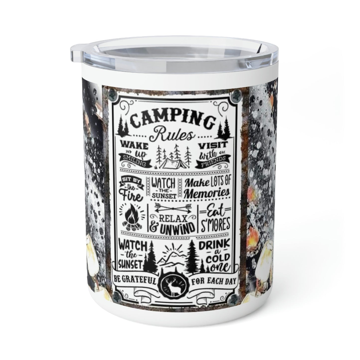 Camping Rules- Insulated Coffee Mug, 10oz