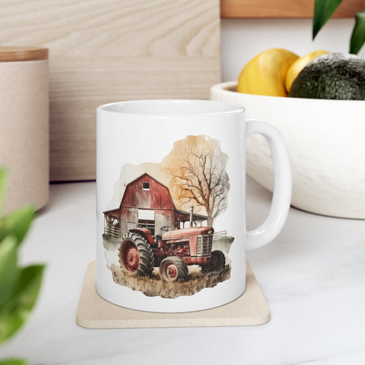 Barn & Tractor Ceramic Mug 11oz