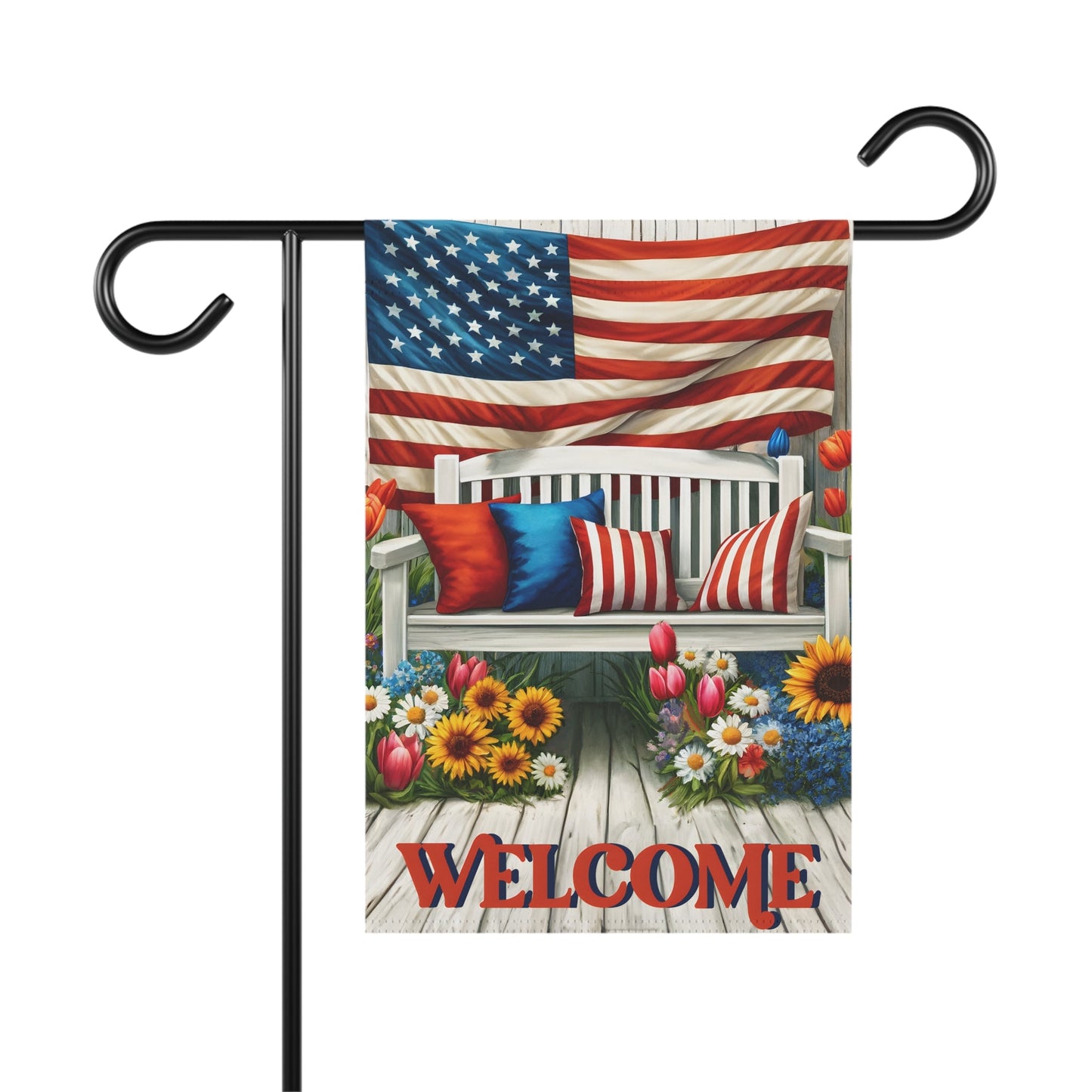 Welcome Bench Garden & House Banner