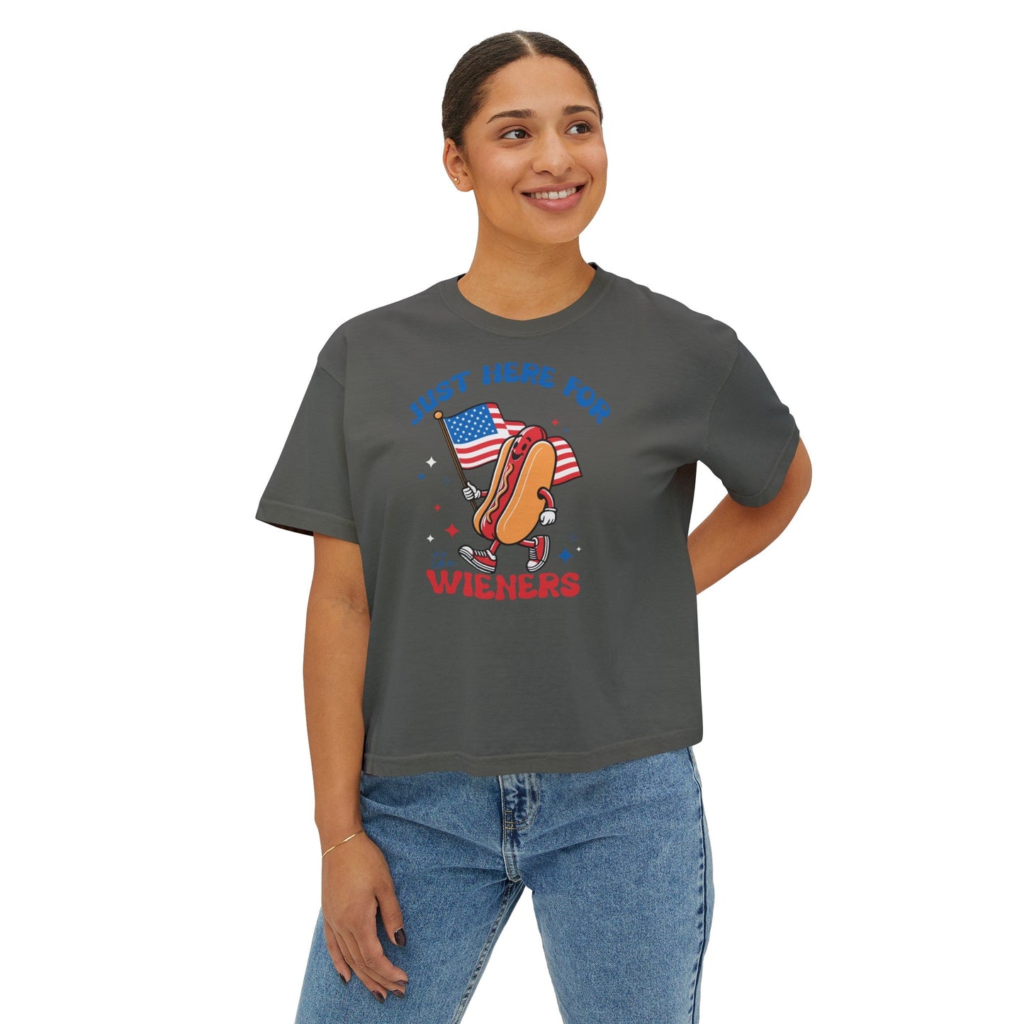 Just Here For The Wieners Women's Boxy Tee