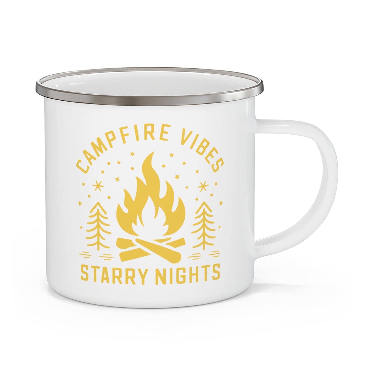 Campfire Vibes Starry Nights Enamel Camping Mug