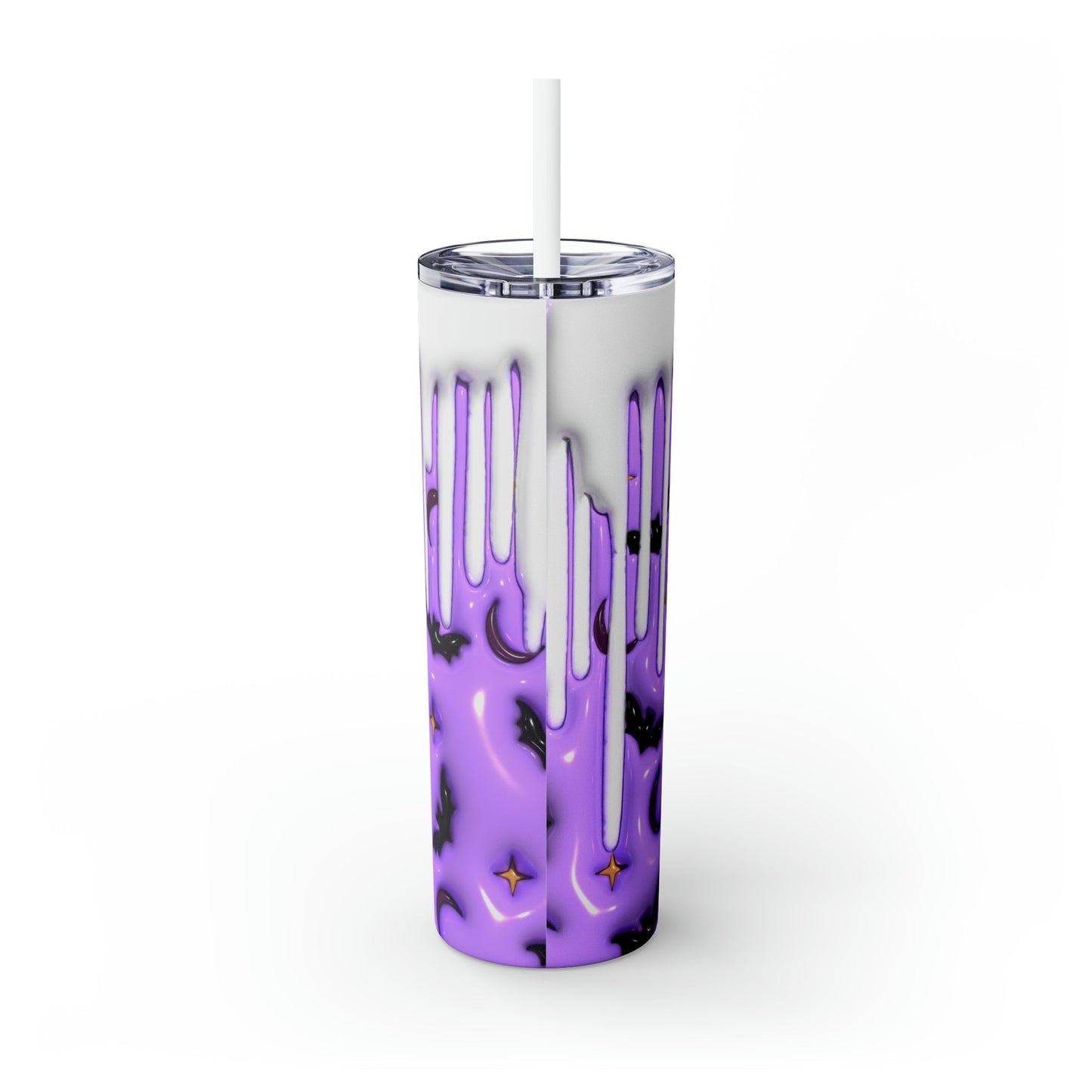 Inflated Batty Skinny Tumbler with Straw, 20oz