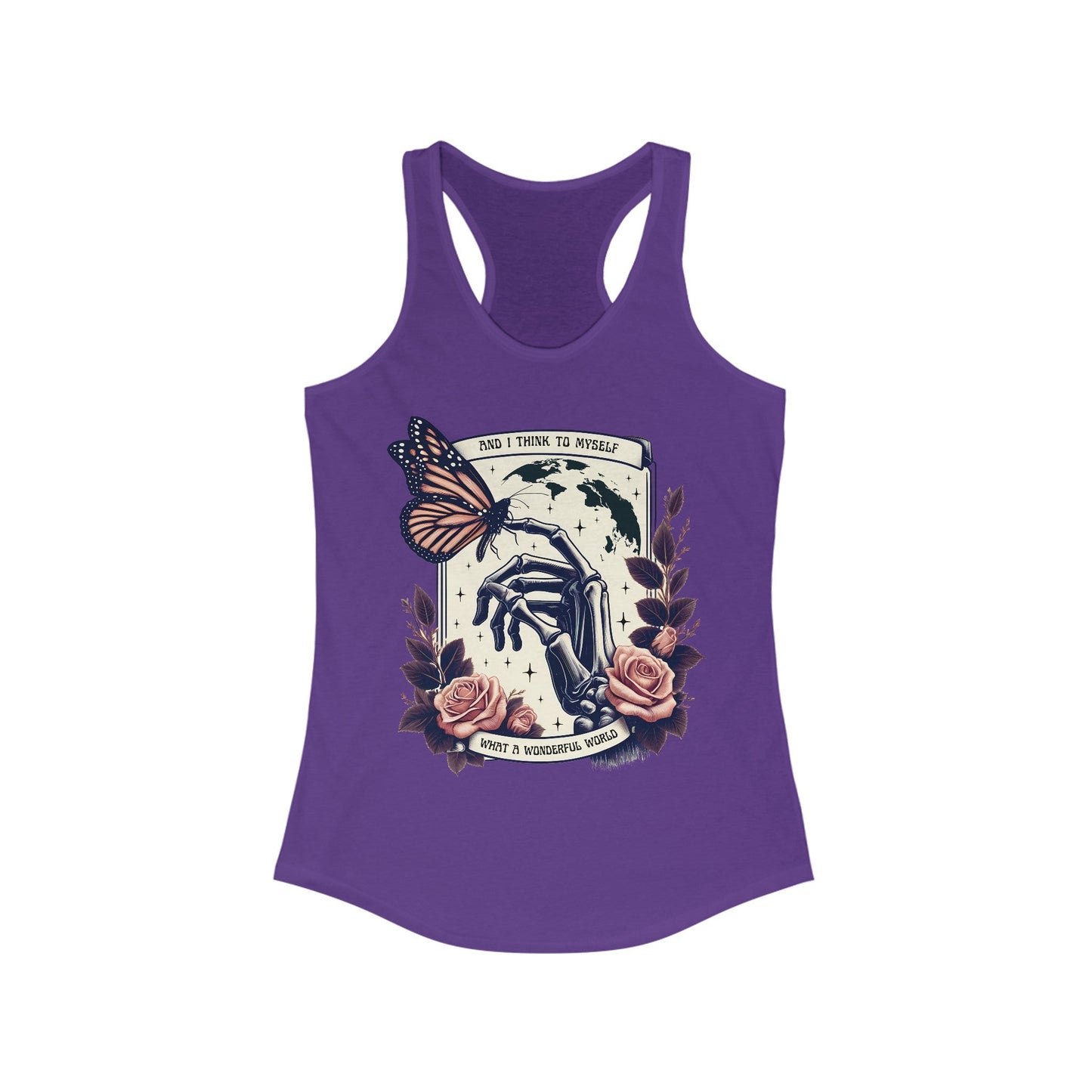 And I Think To Myself What A Wonderful World Women's Ideal Racerback Tank