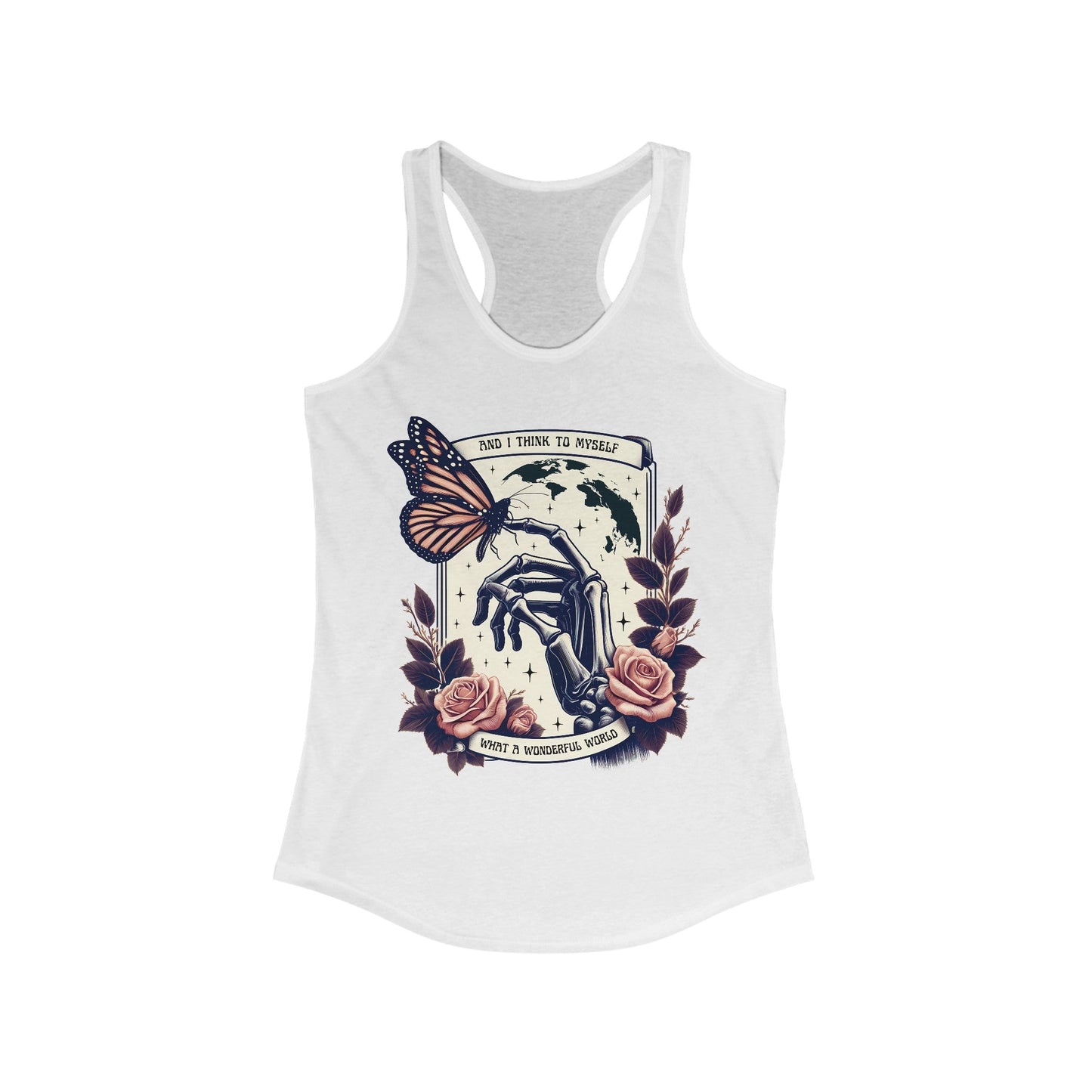 And I Think To Myself What A Wonderful World Women's Ideal Racerback Tank