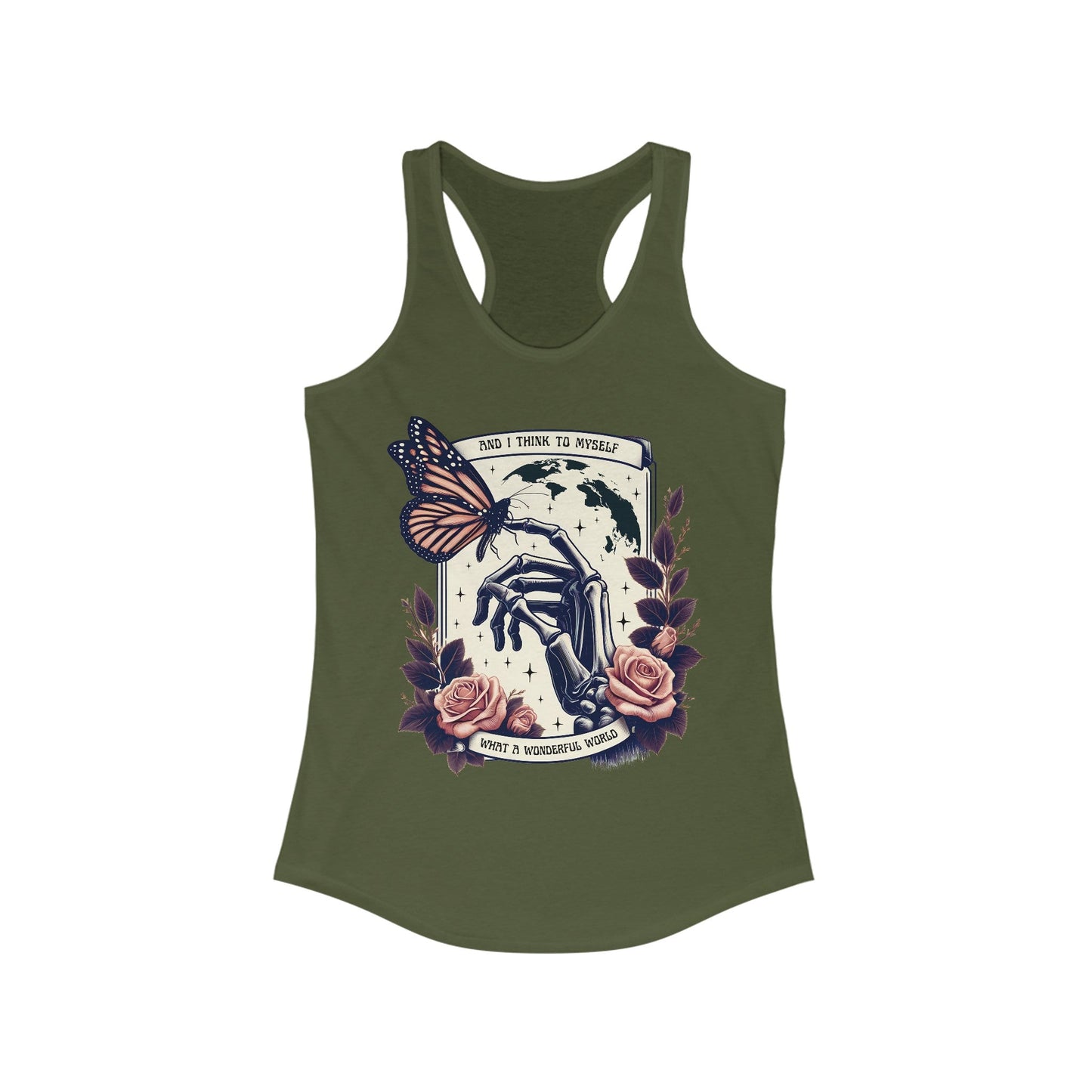 And I Think To Myself What A Wonderful World Women's Ideal Racerback Tank