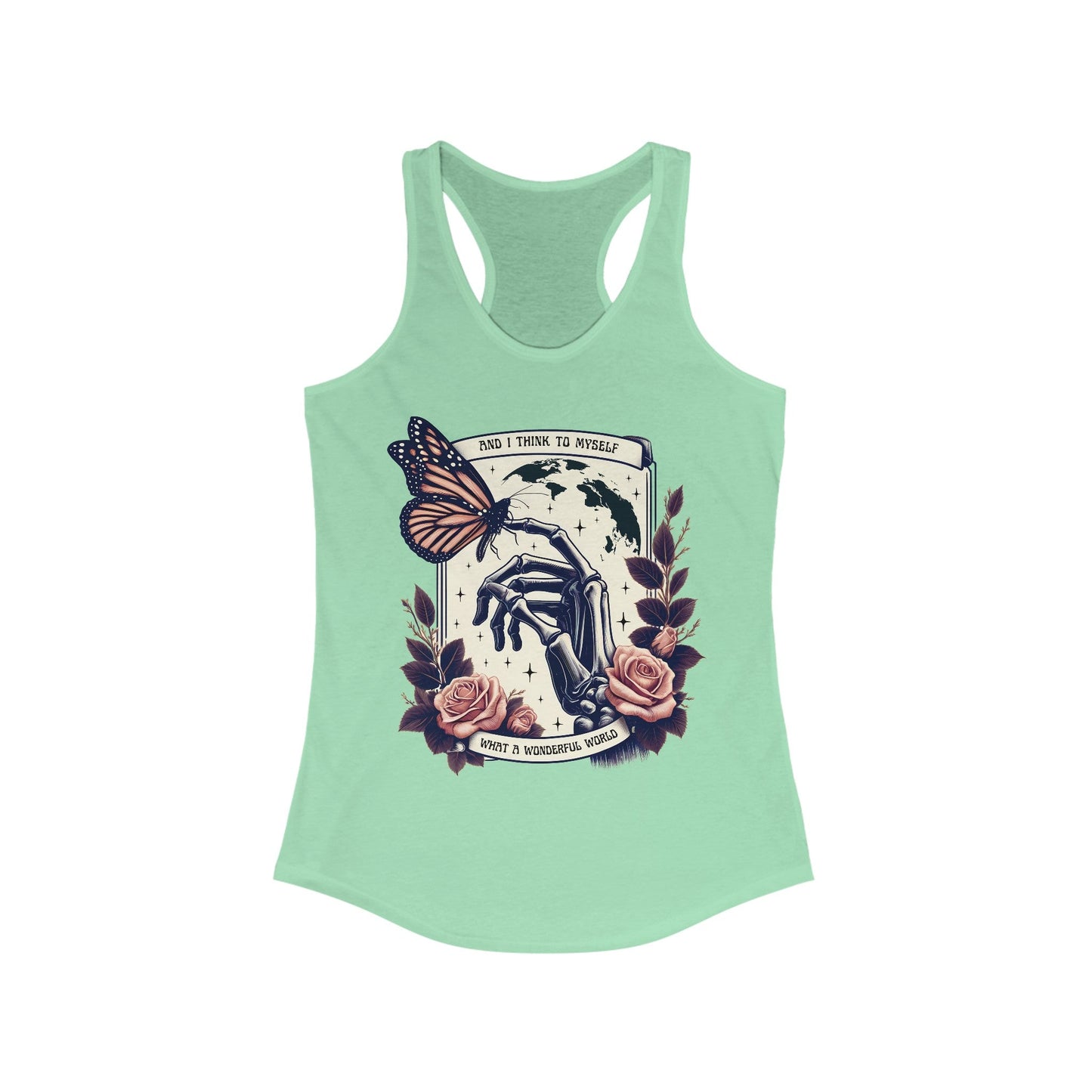 And I Think To Myself What A Wonderful World Women's Ideal Racerback Tank