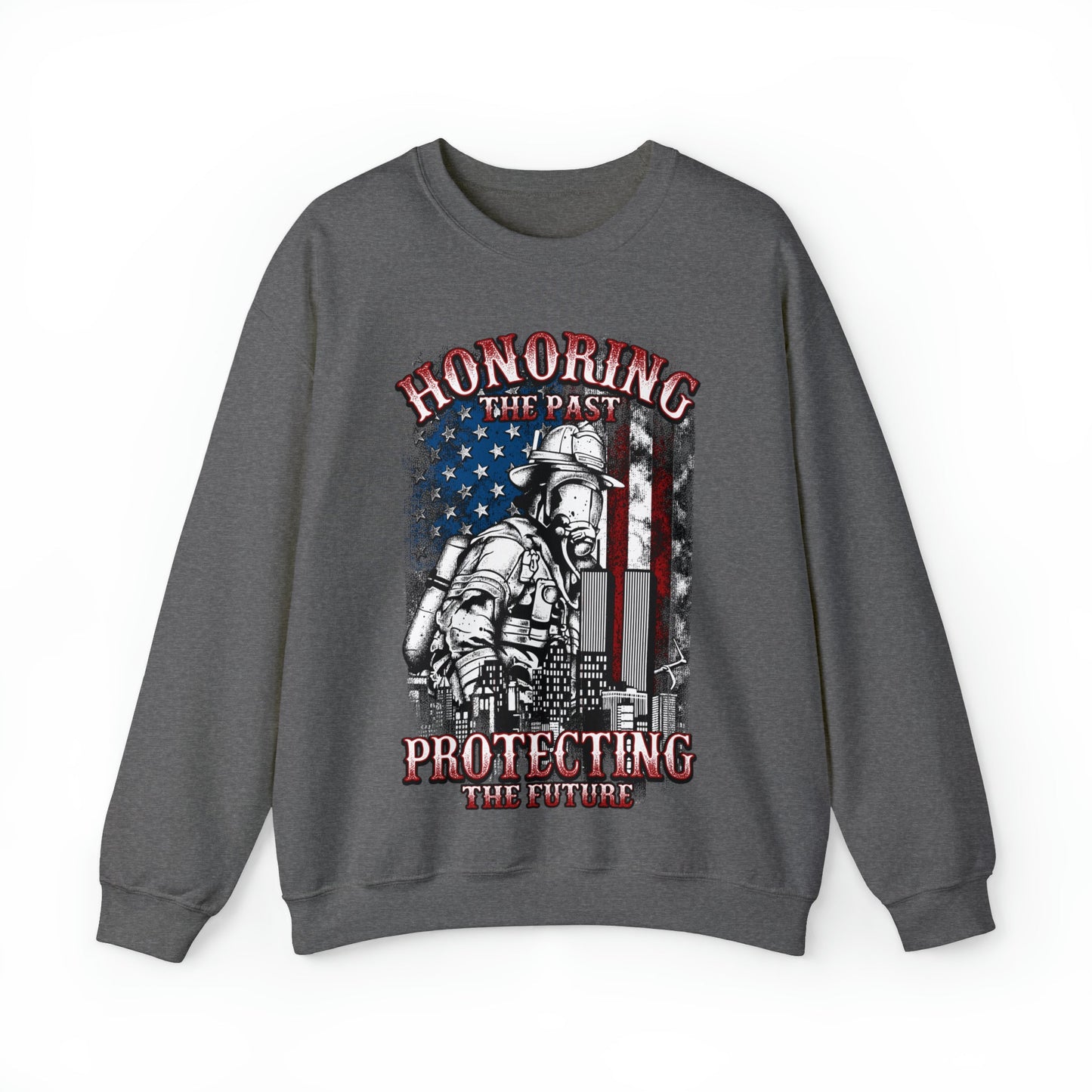 Firefighter Honoring and Protecting Heavy Blend™ Crewneck Sweatshirt