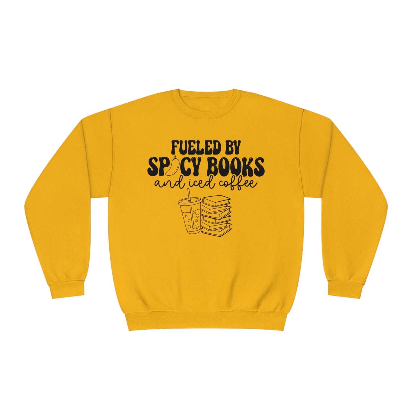 Fueled by Spicy Books and Iced Coffee NuBlend® Crewneck Sweatshirt