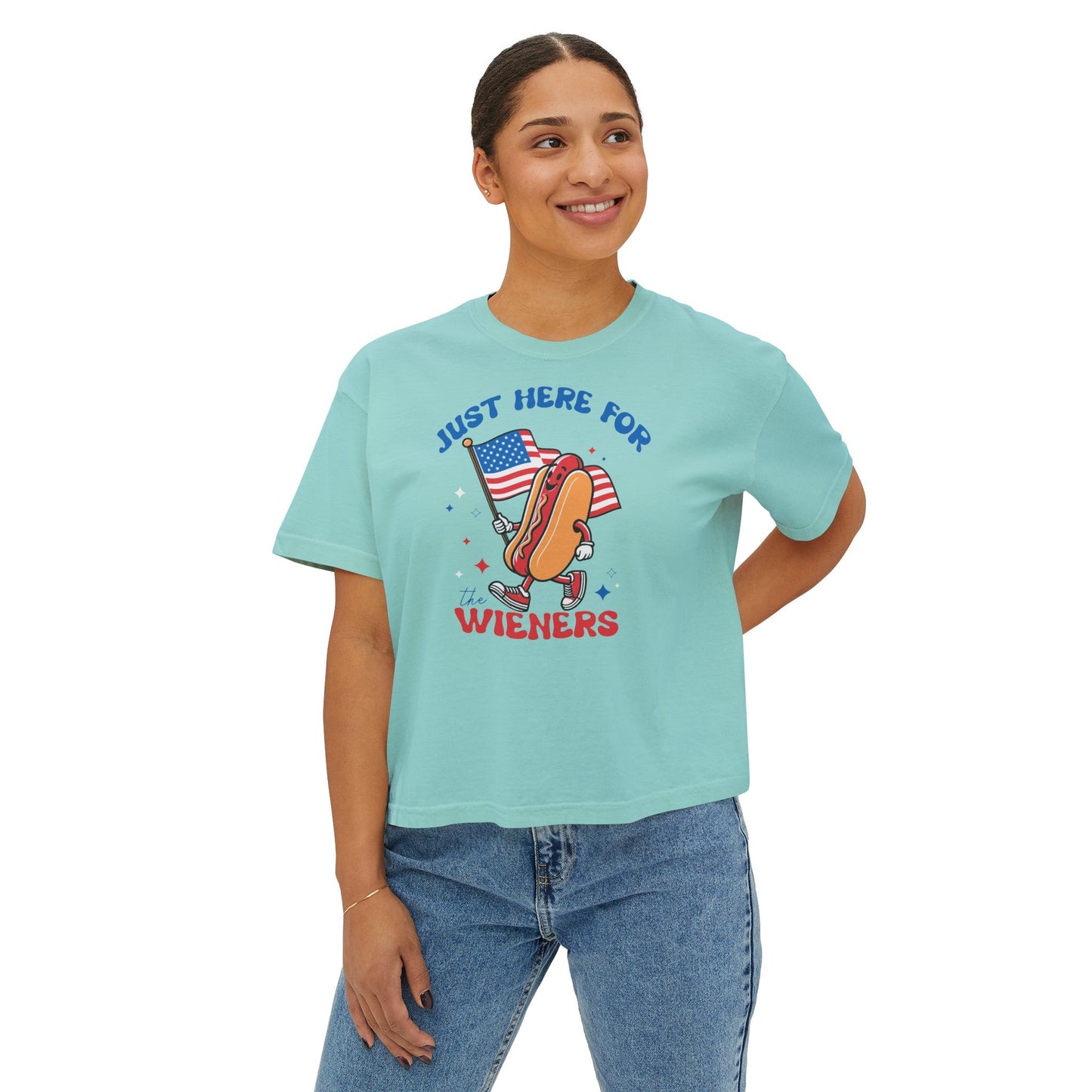 Just Here For The Wieners Women's Boxy Tee