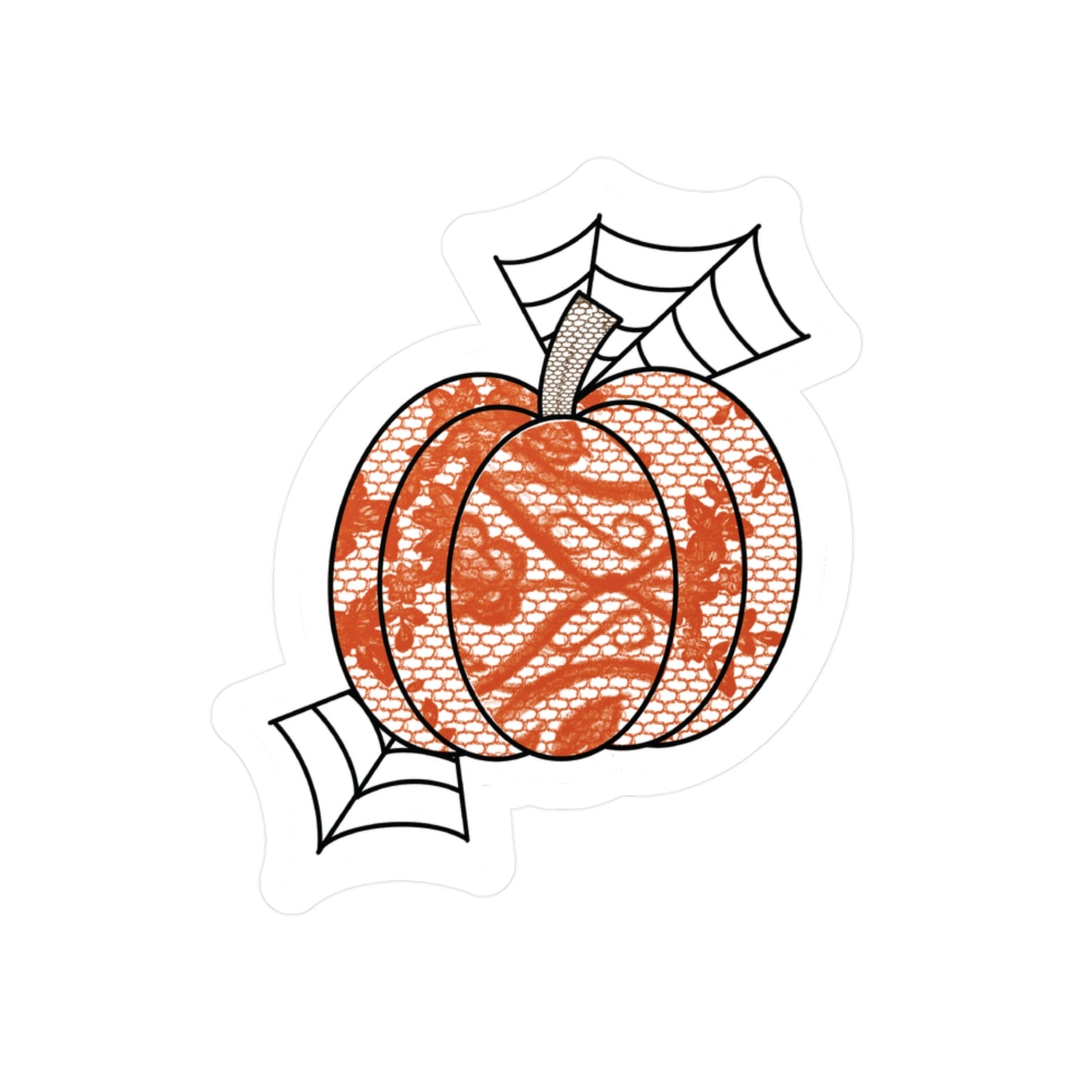 Lace Halloween Pumpkin Stickers