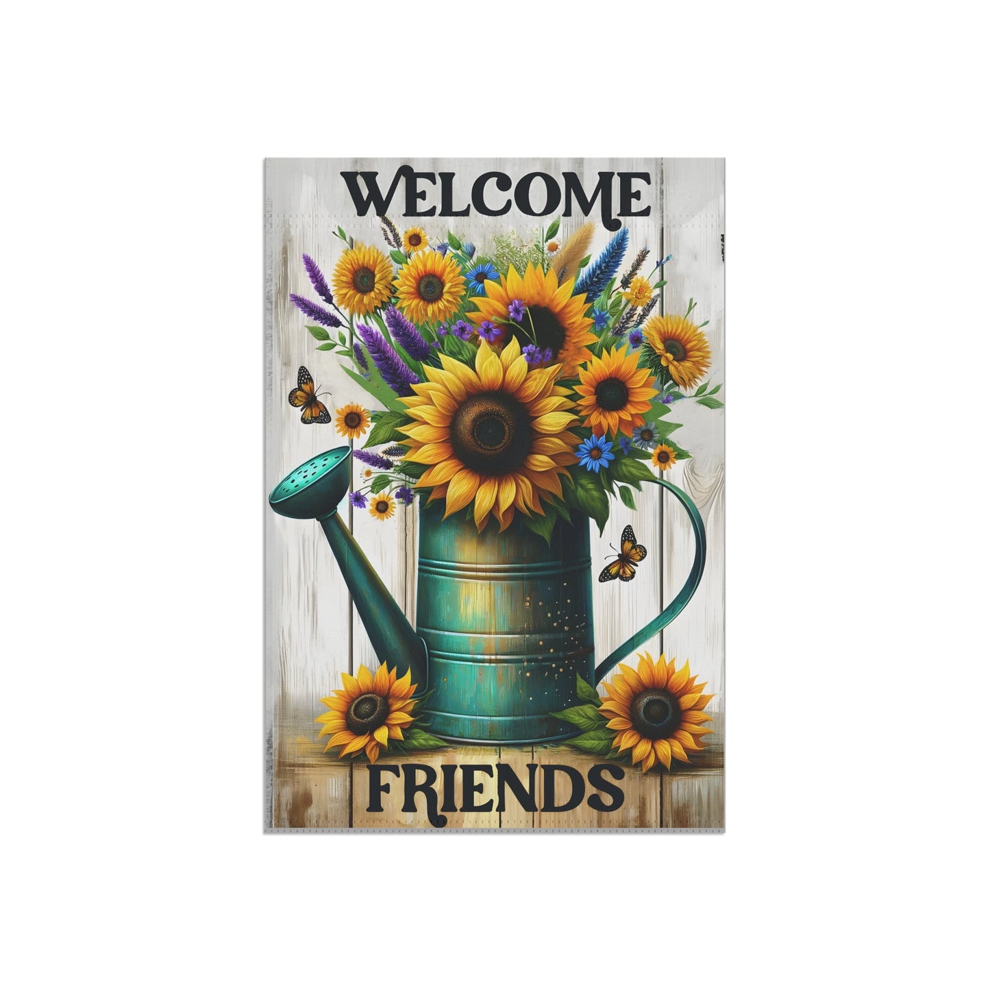 Welcome Friends Sunflowers Garden & House Banner