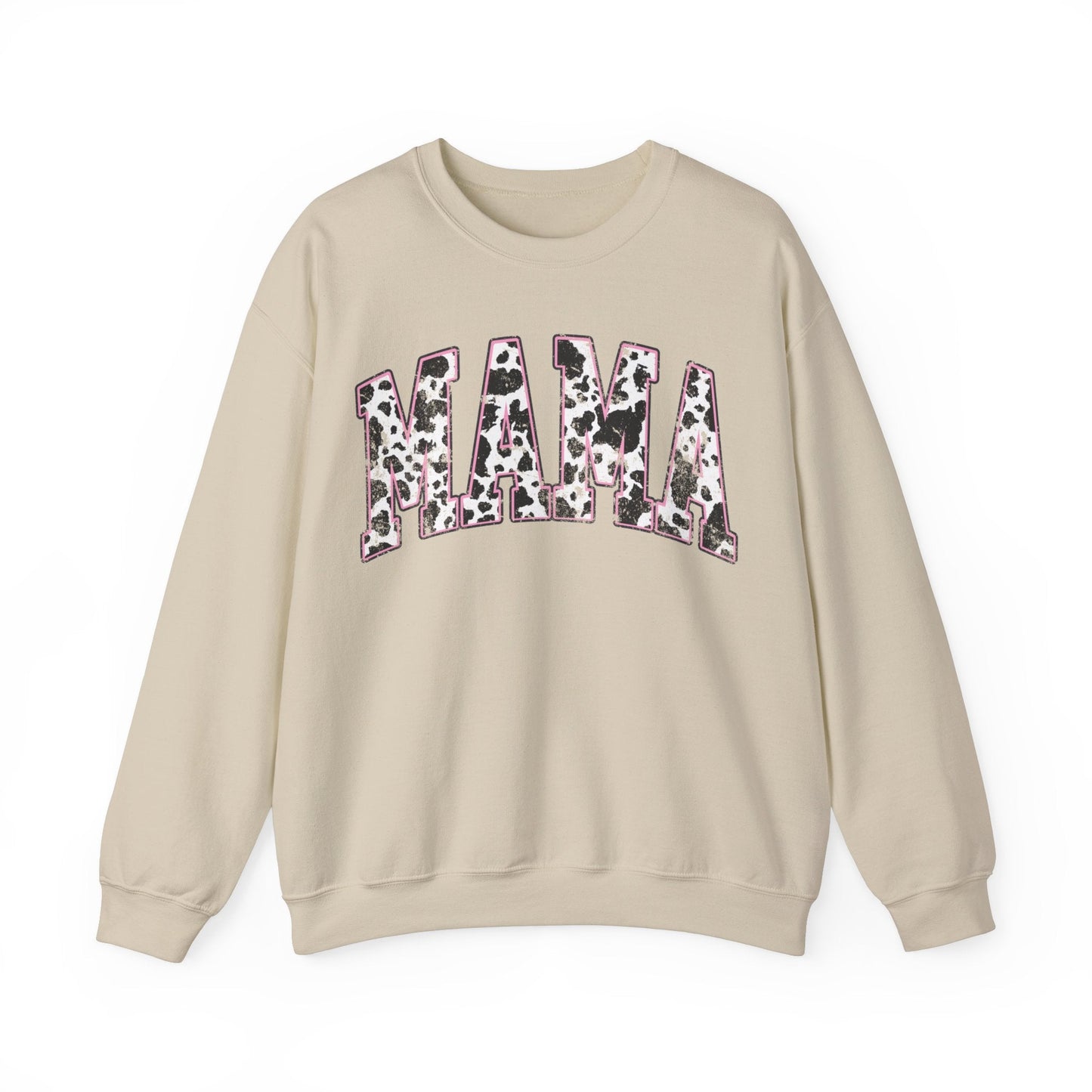 Cow Print Mama Patchlike Heavy Blend™ Crewneck Sweatshirt