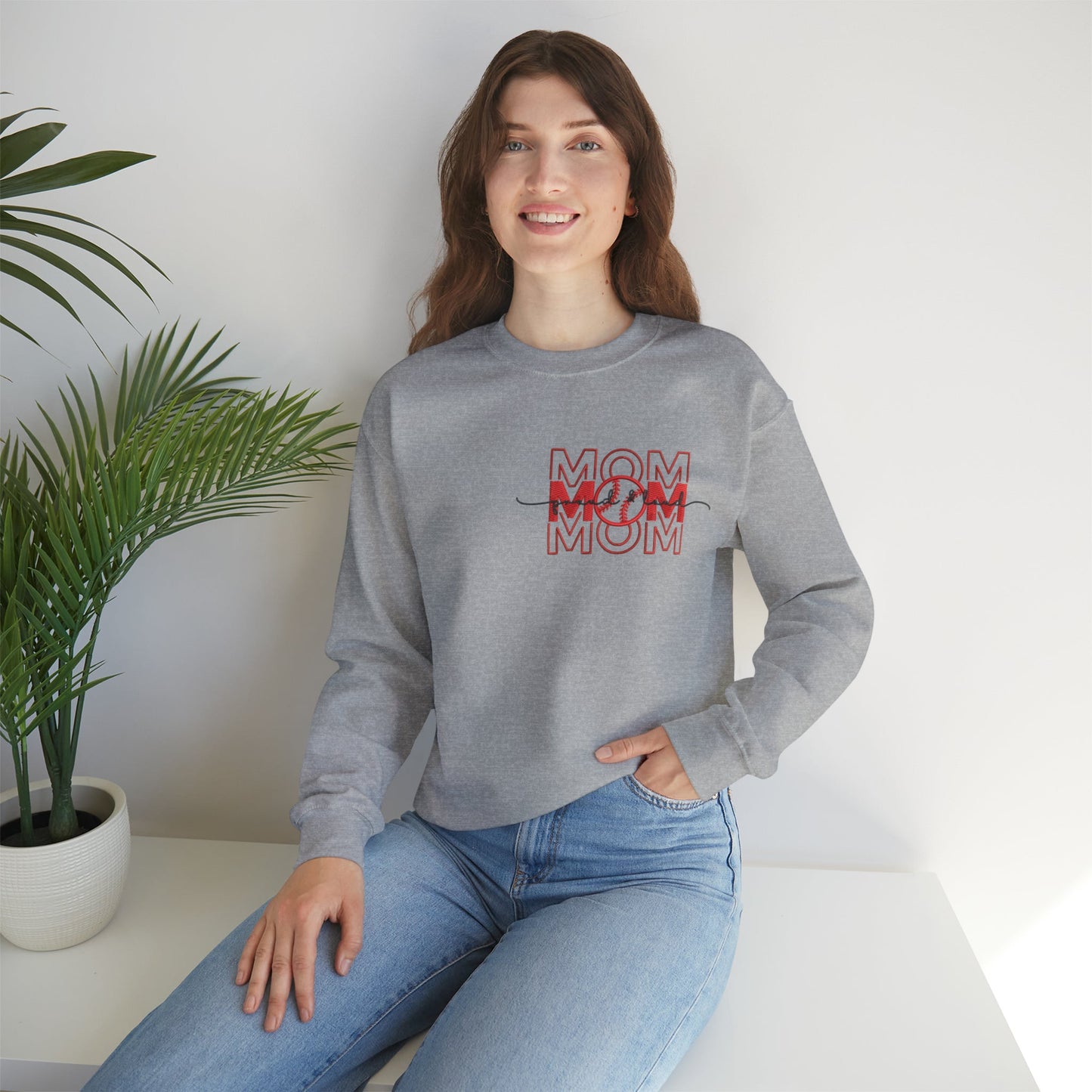 Mom Baseball Heavy Blend™ Crewneck Sweatshirt