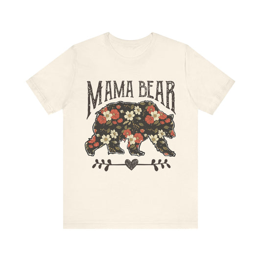 Floral Mama Bear Jersey Short Sleeve Tee