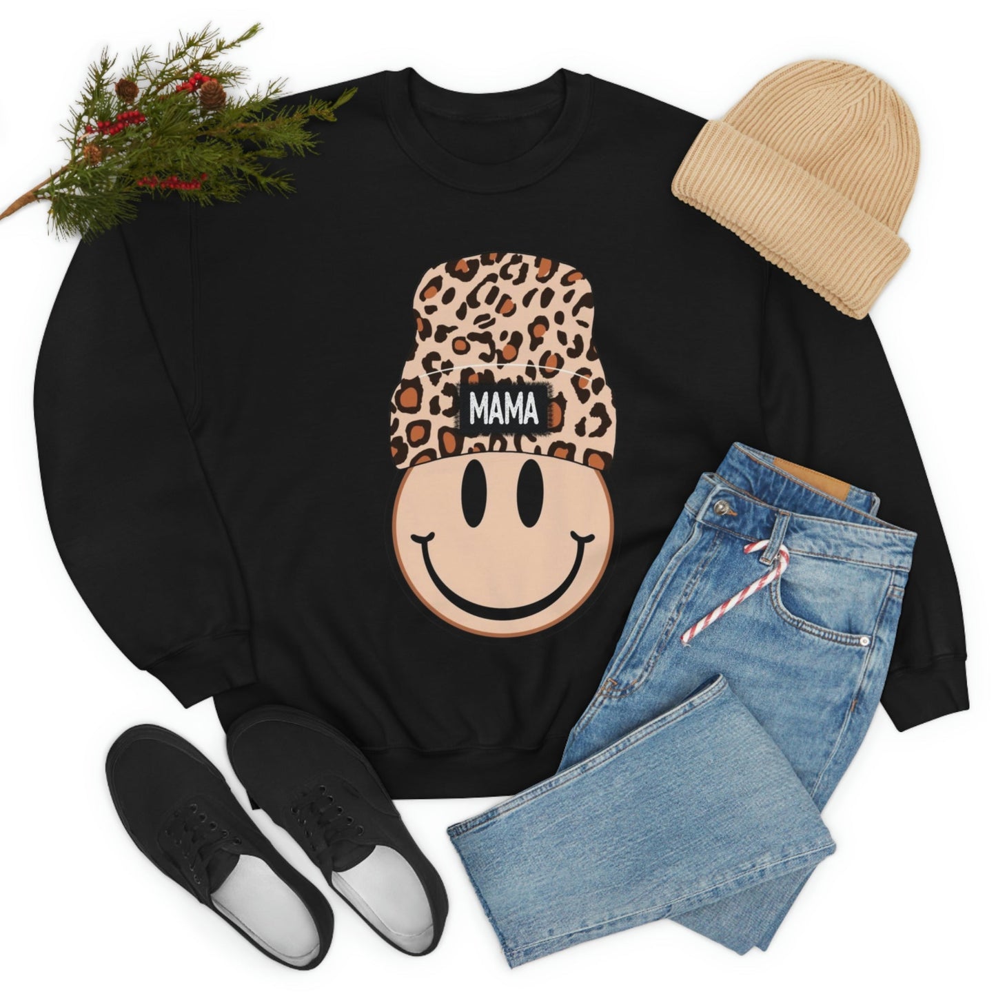 Smiley Mama Beanie Sweatshirt