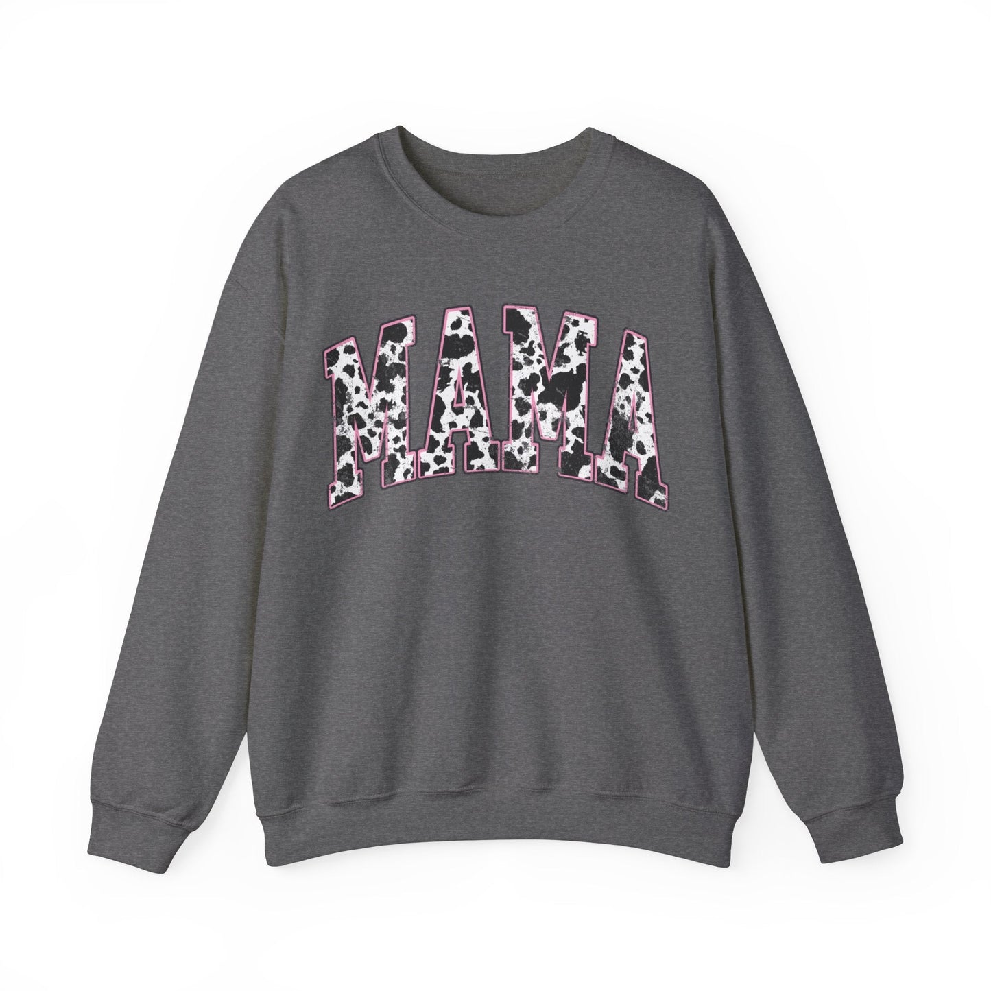 Cow Print Mama Patchlike Heavy Blend™ Crewneck Sweatshirt