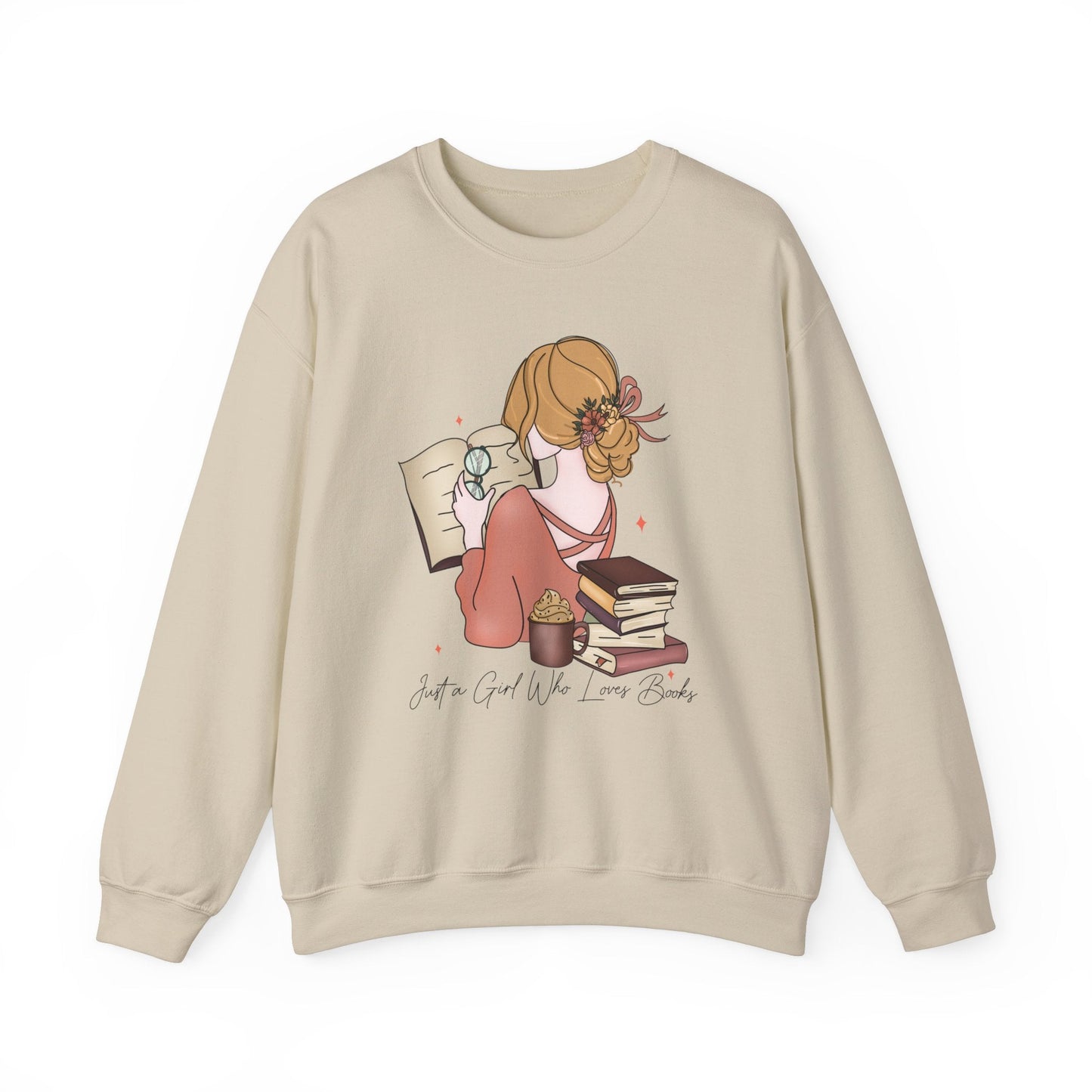 Just A Girl Who Loves Books Heavy Blend™ Crewneck Sweatshirt