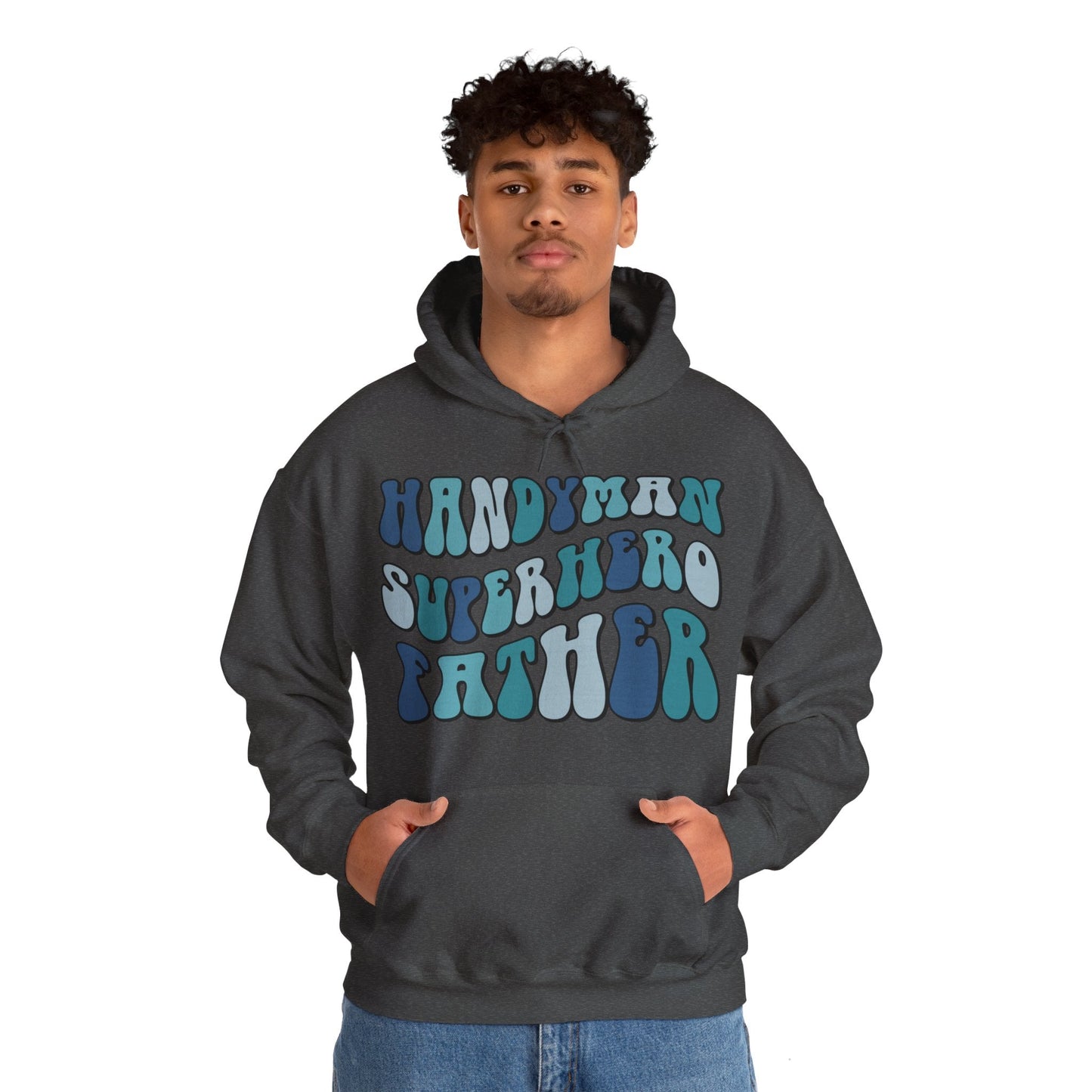 Handyman Superhero Father Heavy Blend™ Hooded Sweatshirt