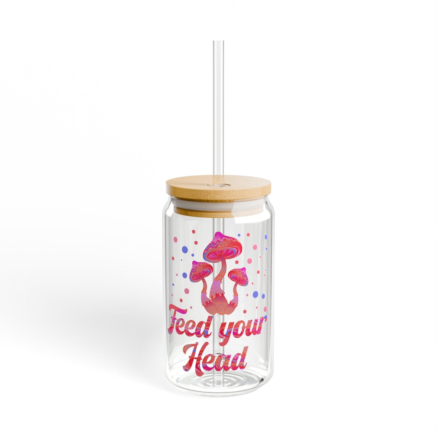 Feed Your Head Sipper Glass, 16oz