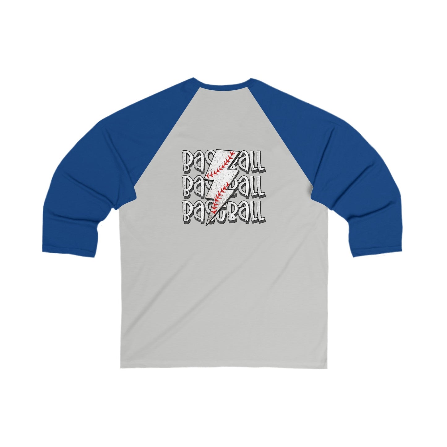 Baseball Lightning Bolt F/B 3\4 Sleeve Baseball Tee