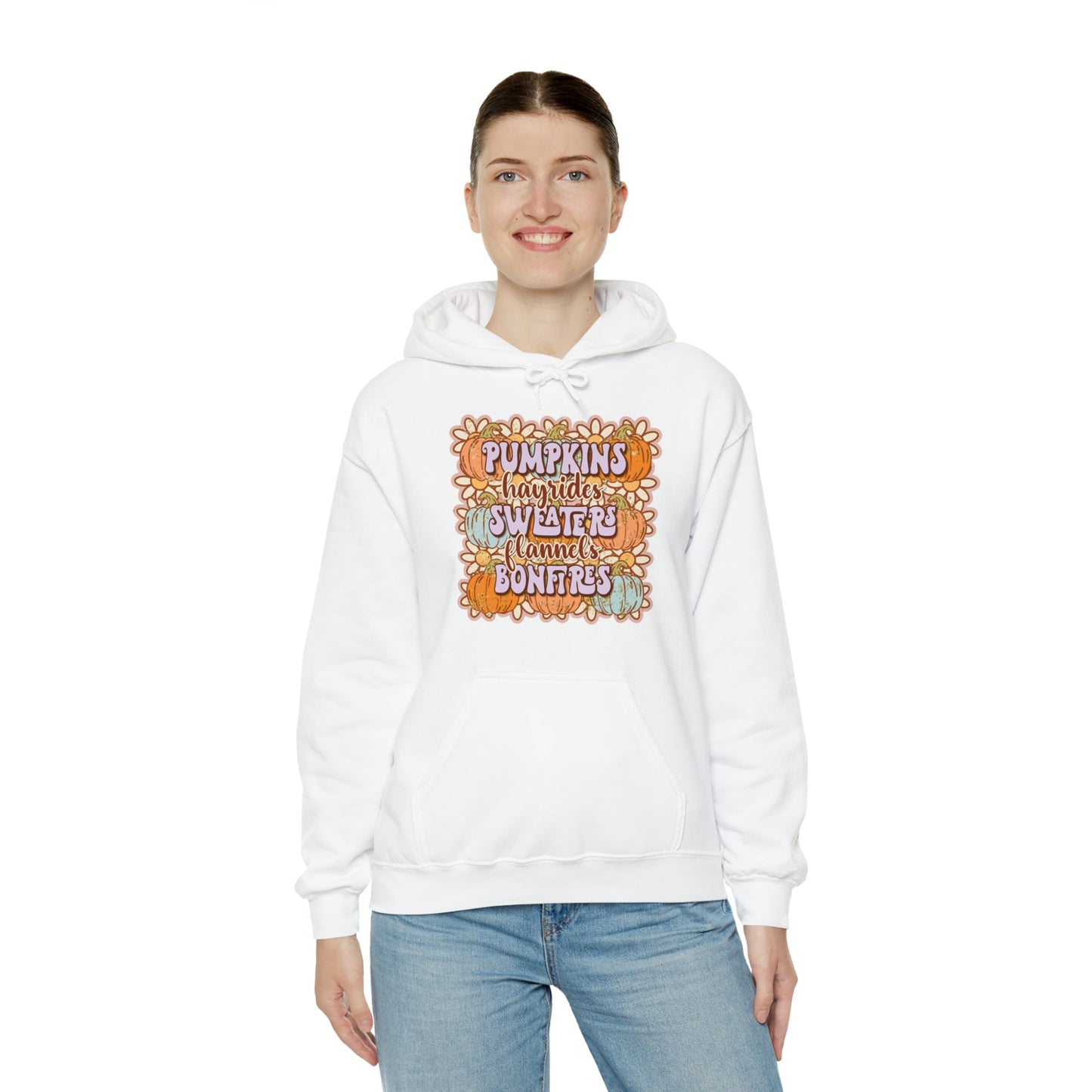 Daisy Pumpkin Hay Heavy Blend™ Hooded Sweatshirt