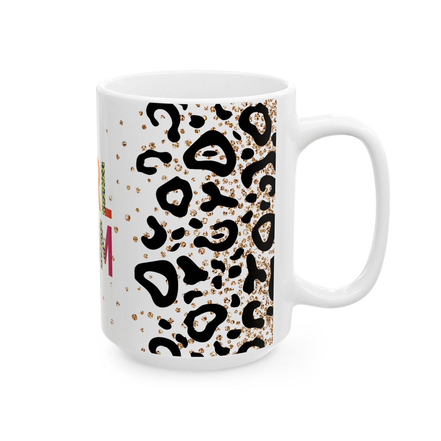 Girl Mom Leopard Ceramic Mug, (11oz, 15oz)