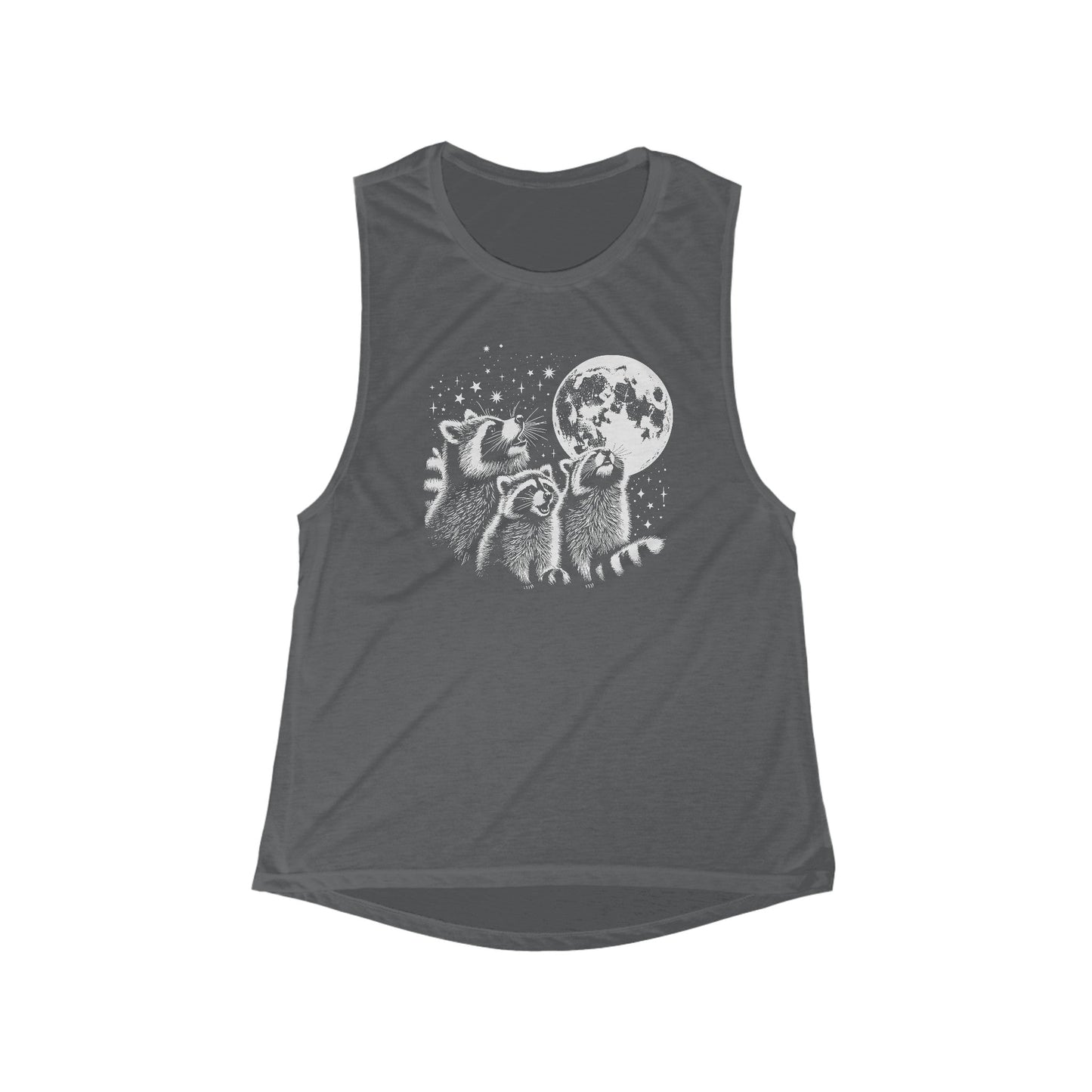 Retro Raccoon Women's Flowy Scoop Muscle Tank