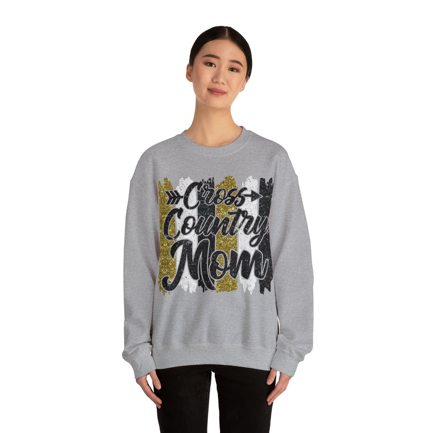 Glitter Cross Country Mom Heavy Blend™ Crewneck Sweatshirt