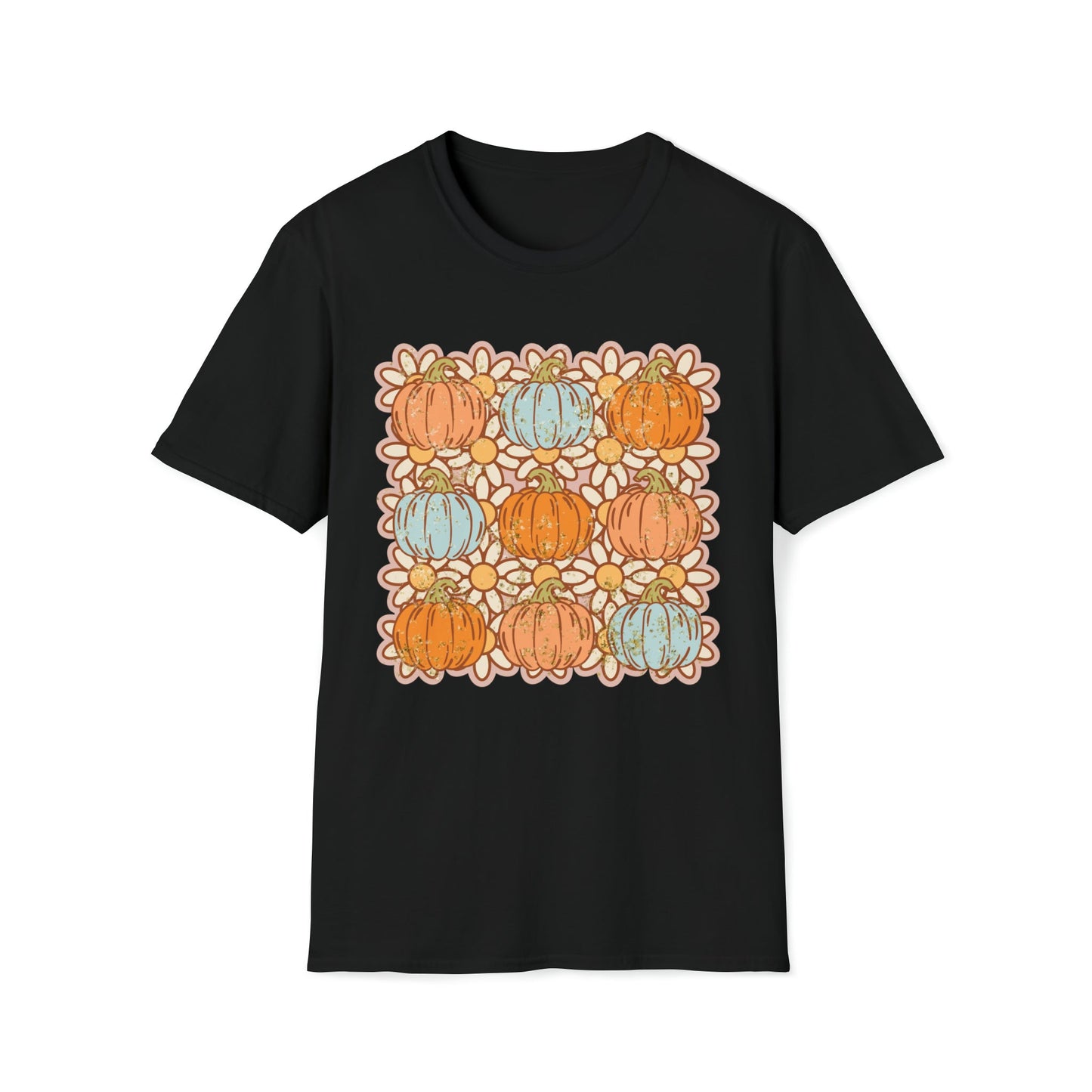 Vintage Pumpkins and Daisies Softstyle T-Shirt