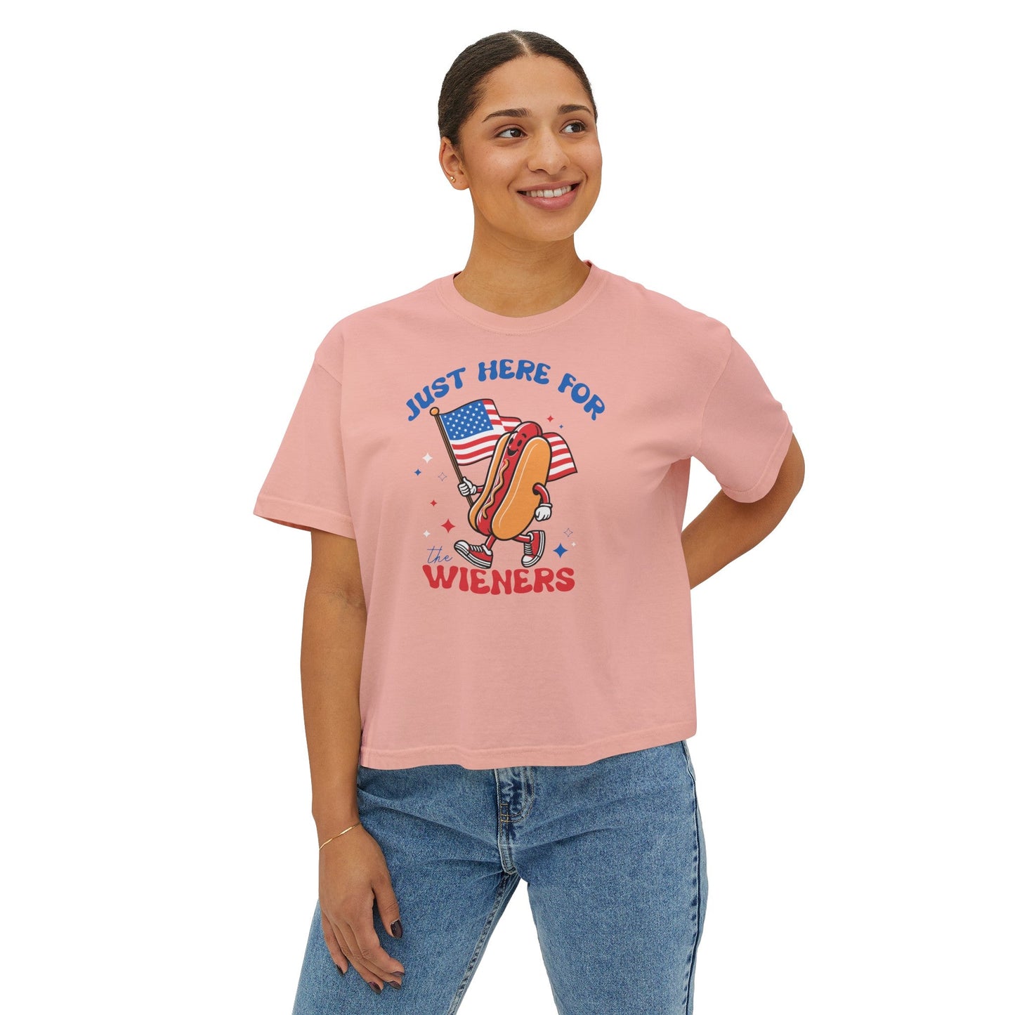 Just Here For The Wieners Women's Boxy Tee