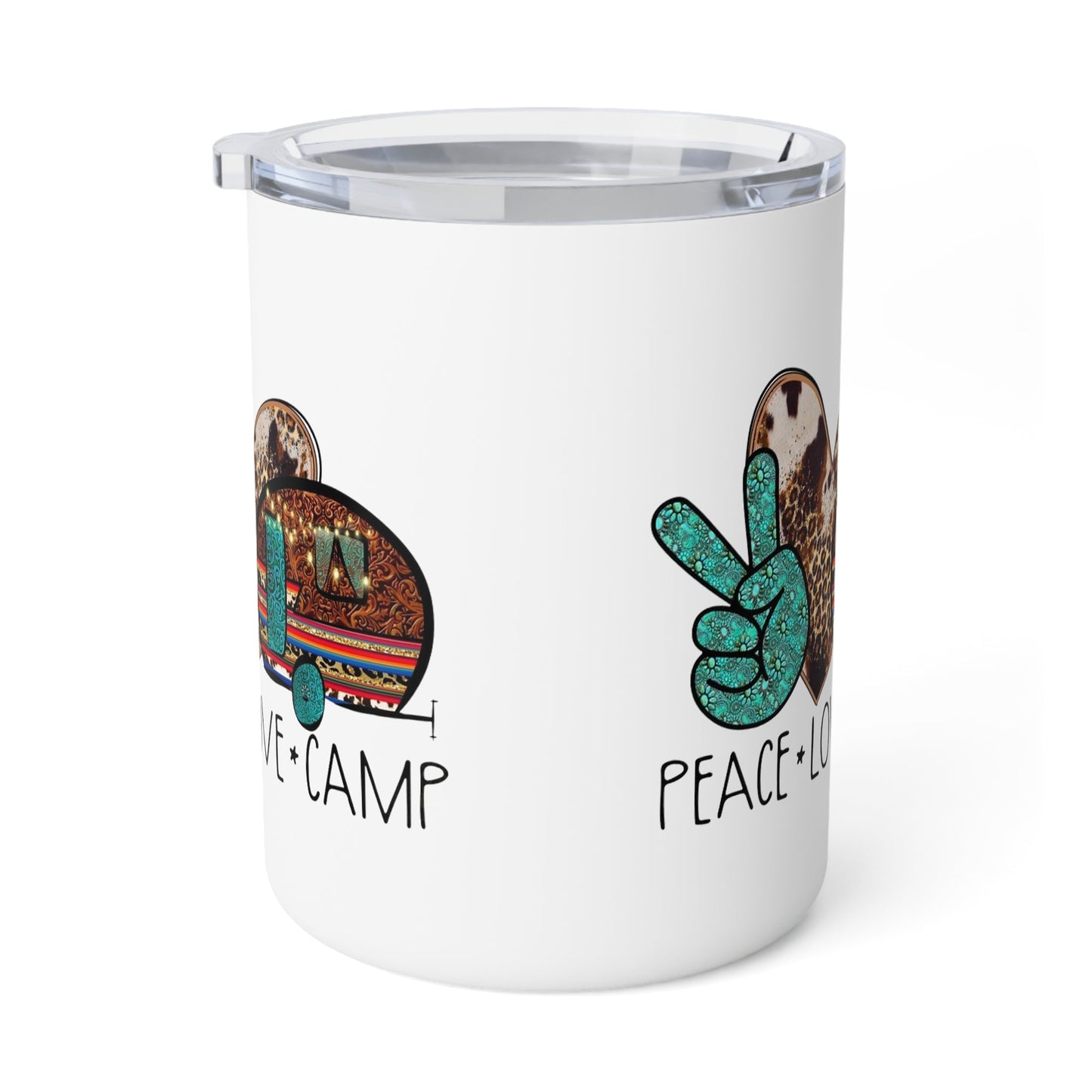 Peace Love Camping Insulated Coffee Mug, 10oz