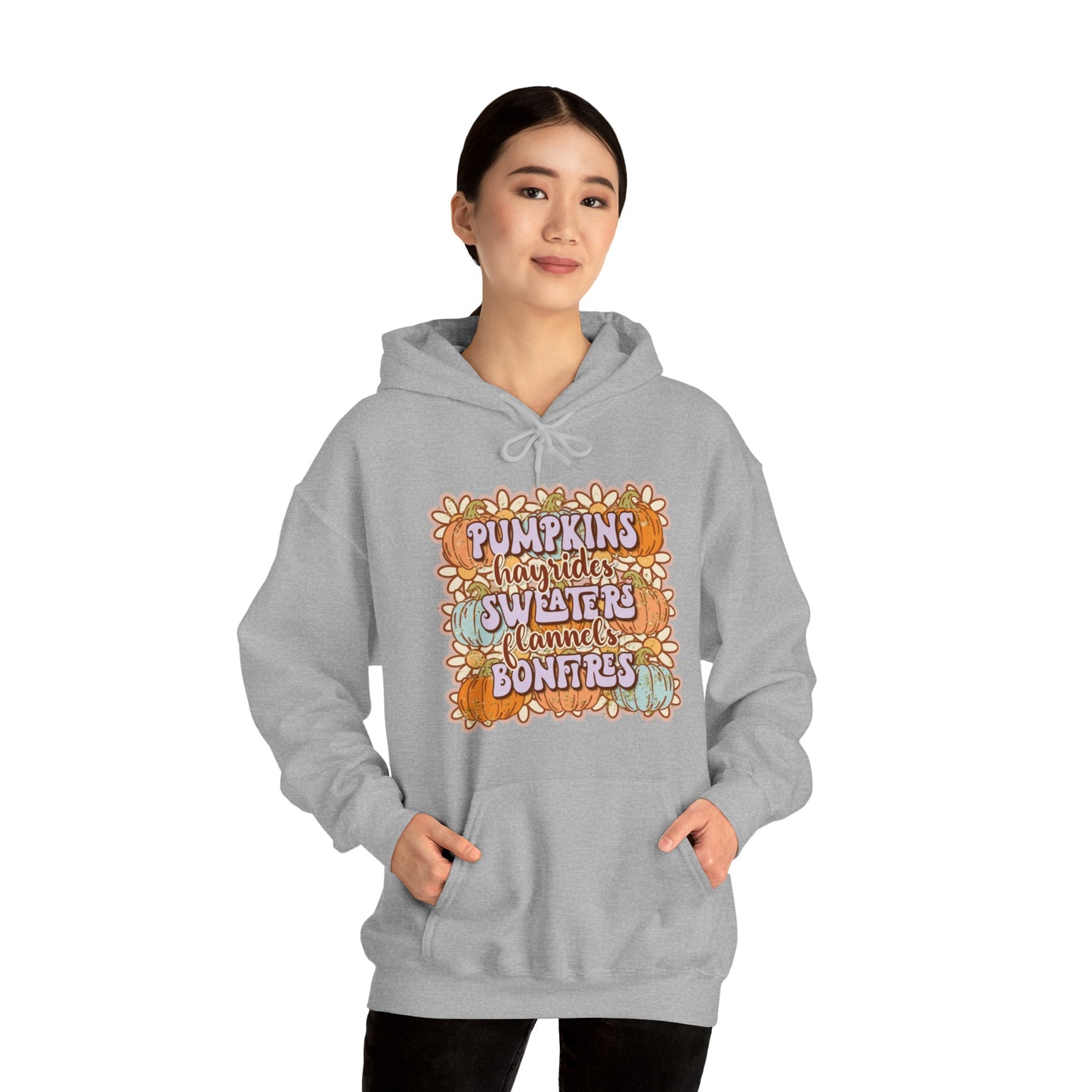 Daisy Pumpkin Hay Heavy Blend™ Hooded Sweatshirt