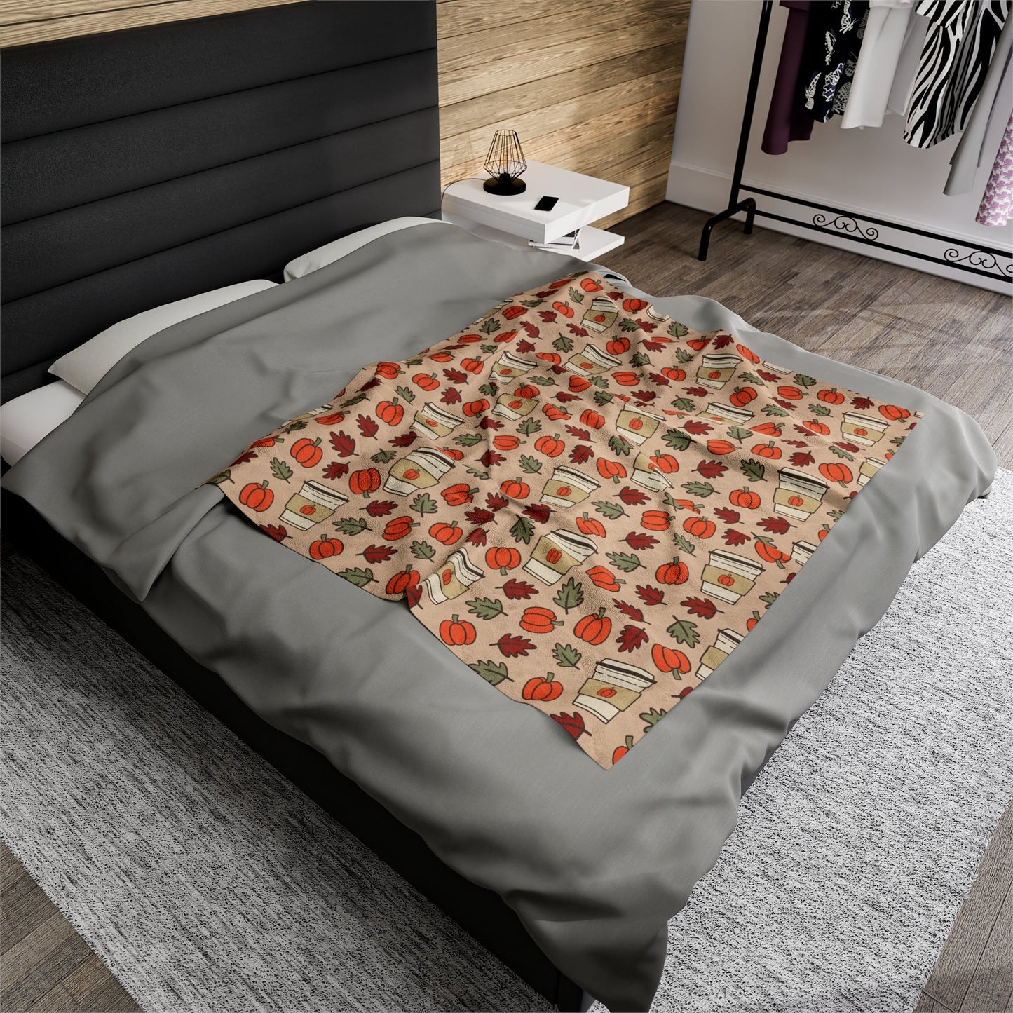 Coffee Pumpkin Velveteen Plush Blanket