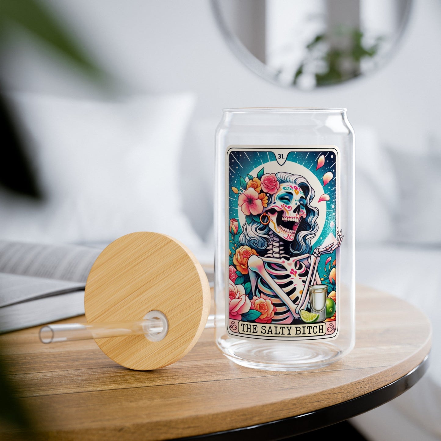 The Salty B Tarot Card Sipper Glass, 16oz