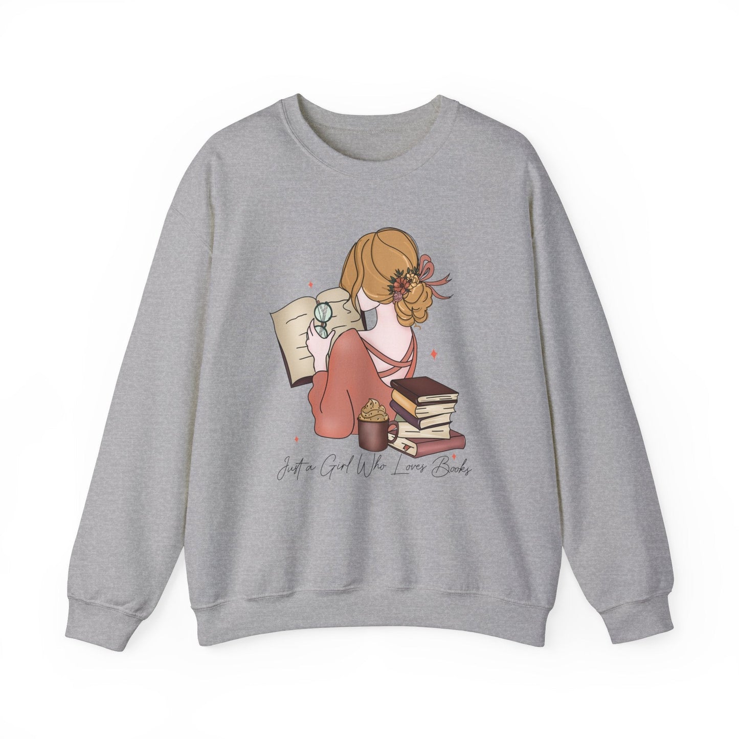 Just A Girl Who Loves Books Heavy Blend™ Crewneck Sweatshirt