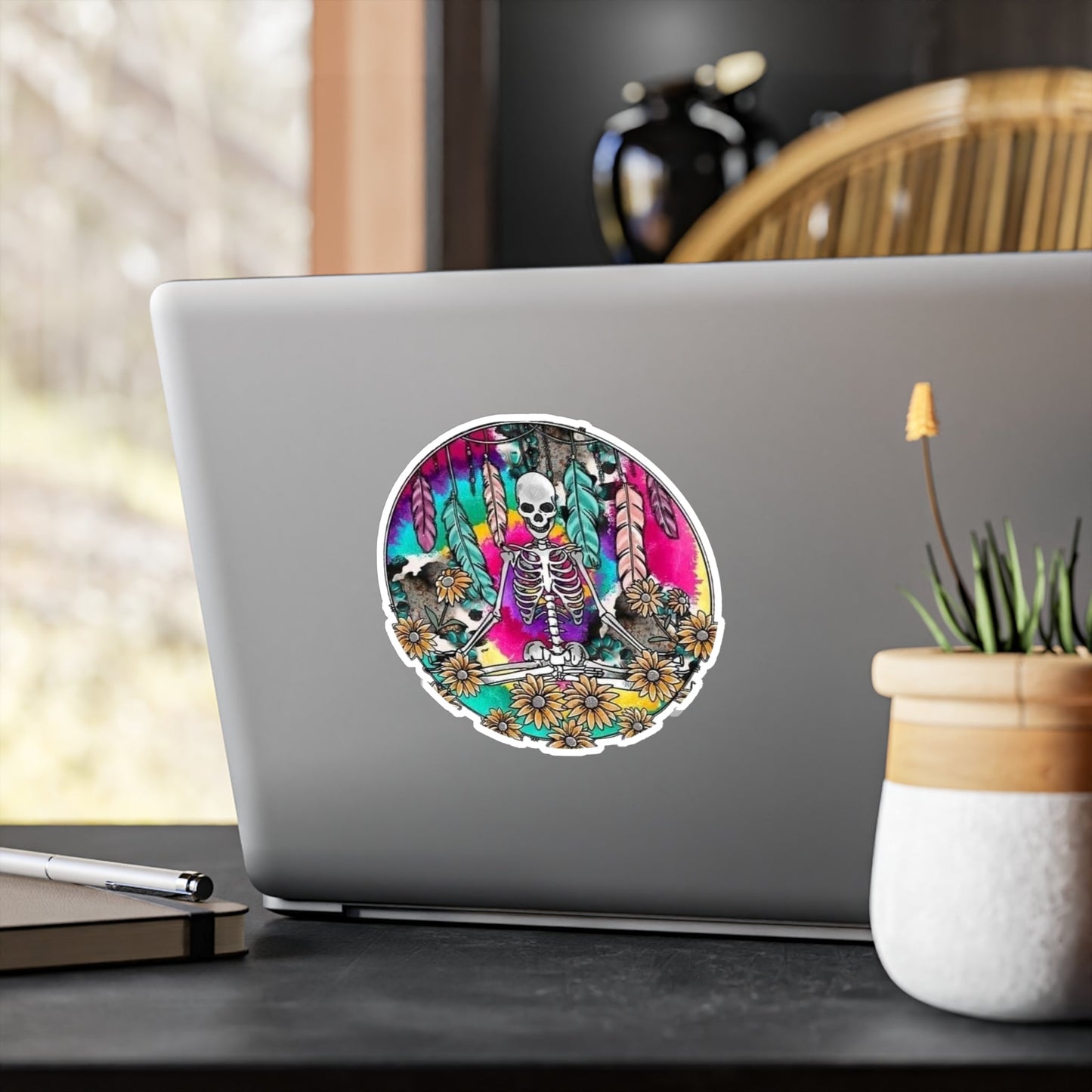 Meditate Skellie Sticker