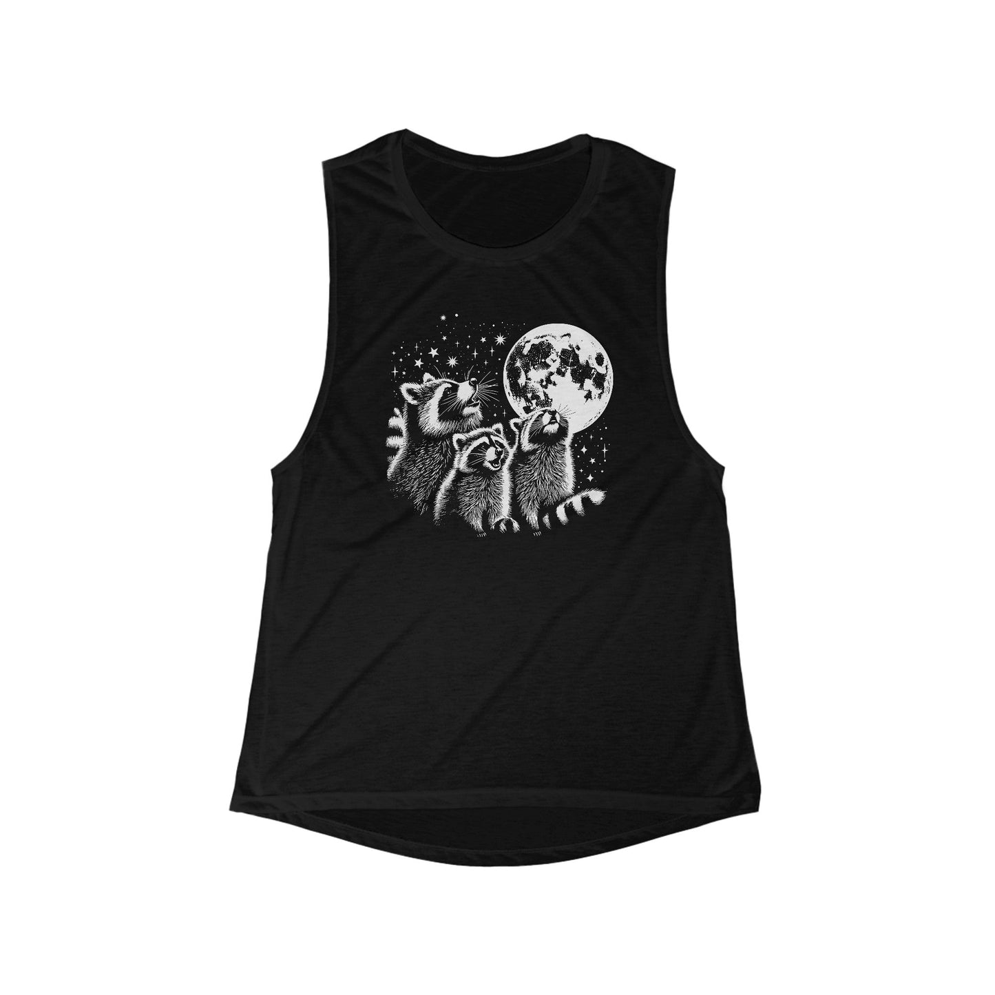 Retro Raccoon Women's Flowy Scoop Muscle Tank