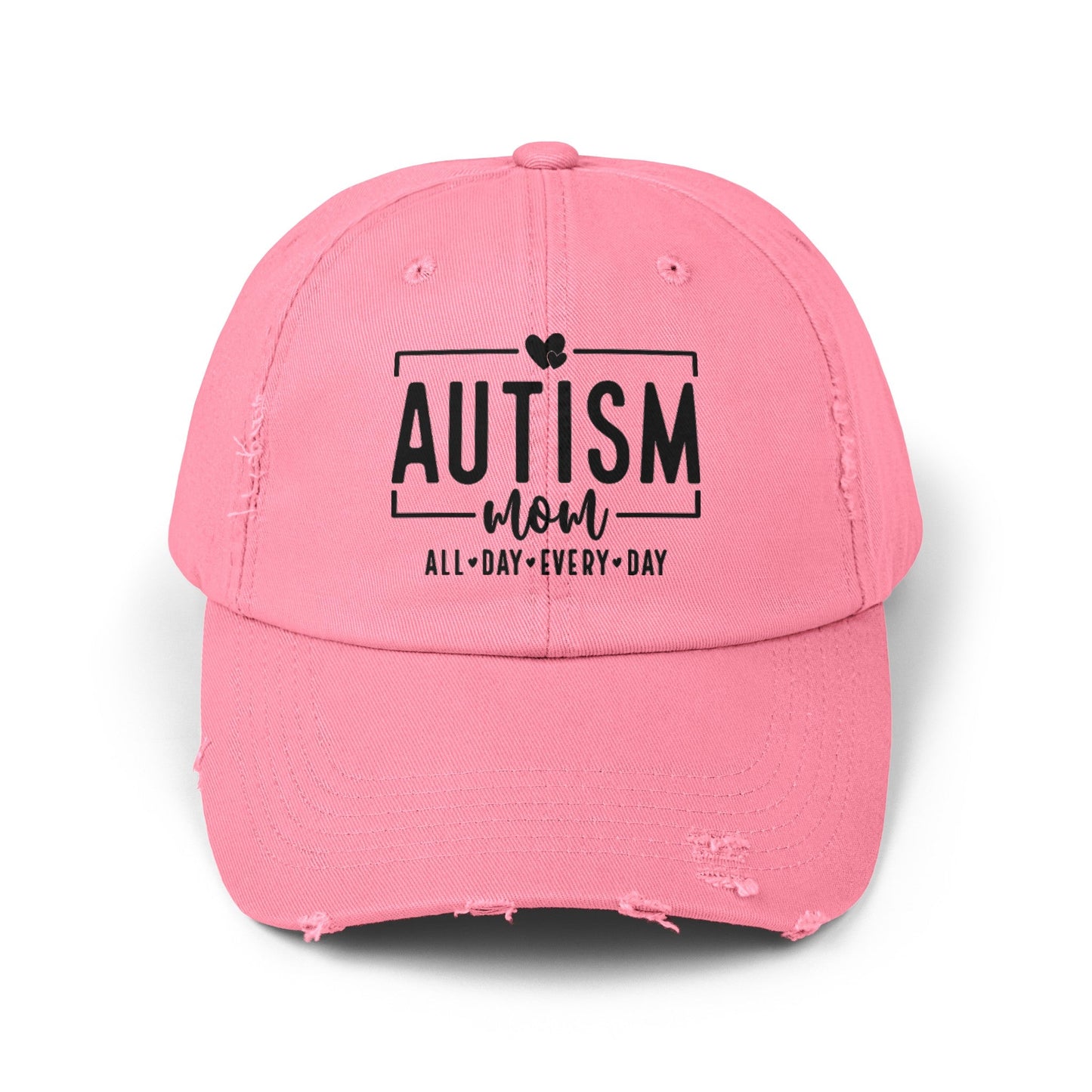 Autism Mom All Day Every Day Distressed Cap