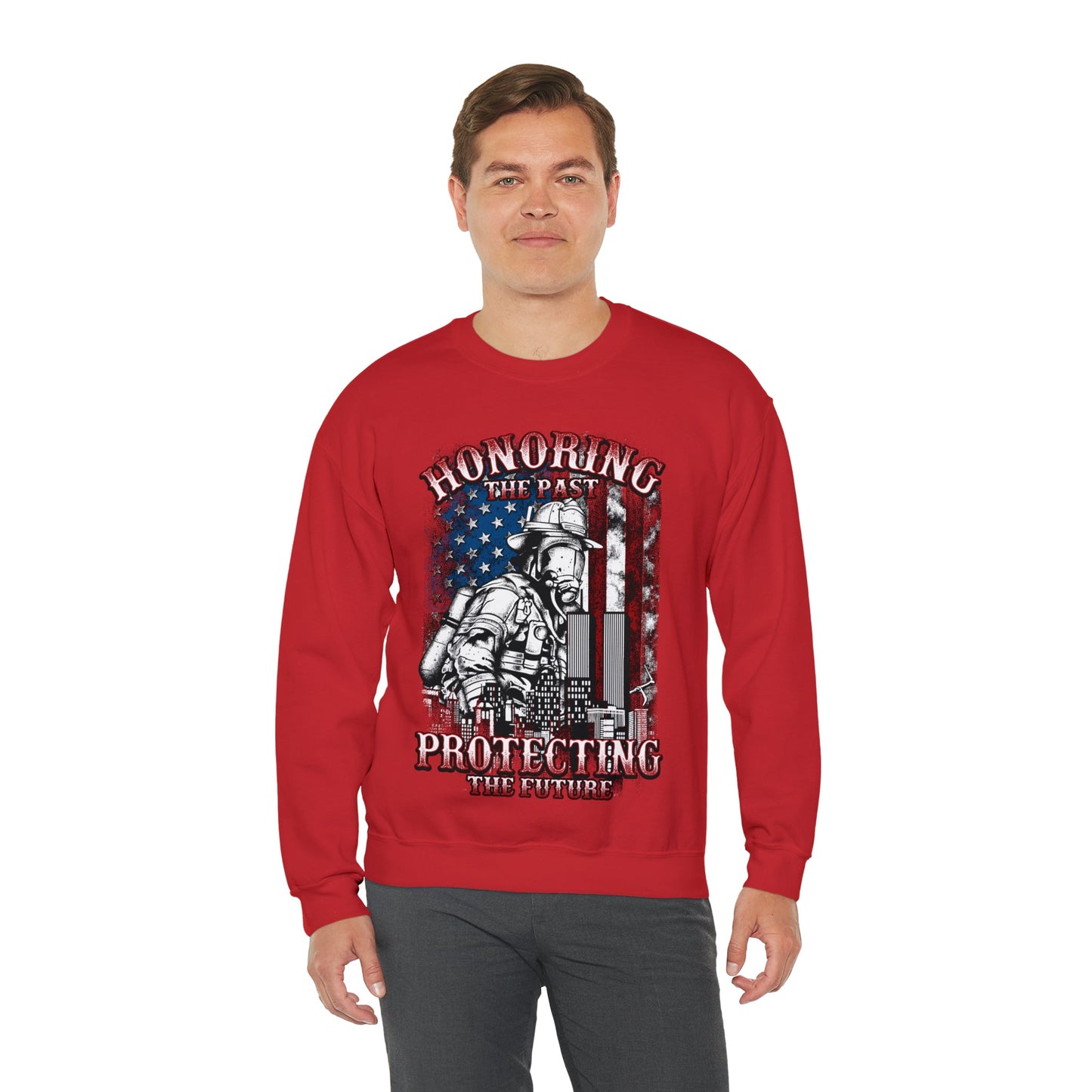 Firefighter Honoring and Protecting Heavy Blend™ Crewneck Sweatshirt