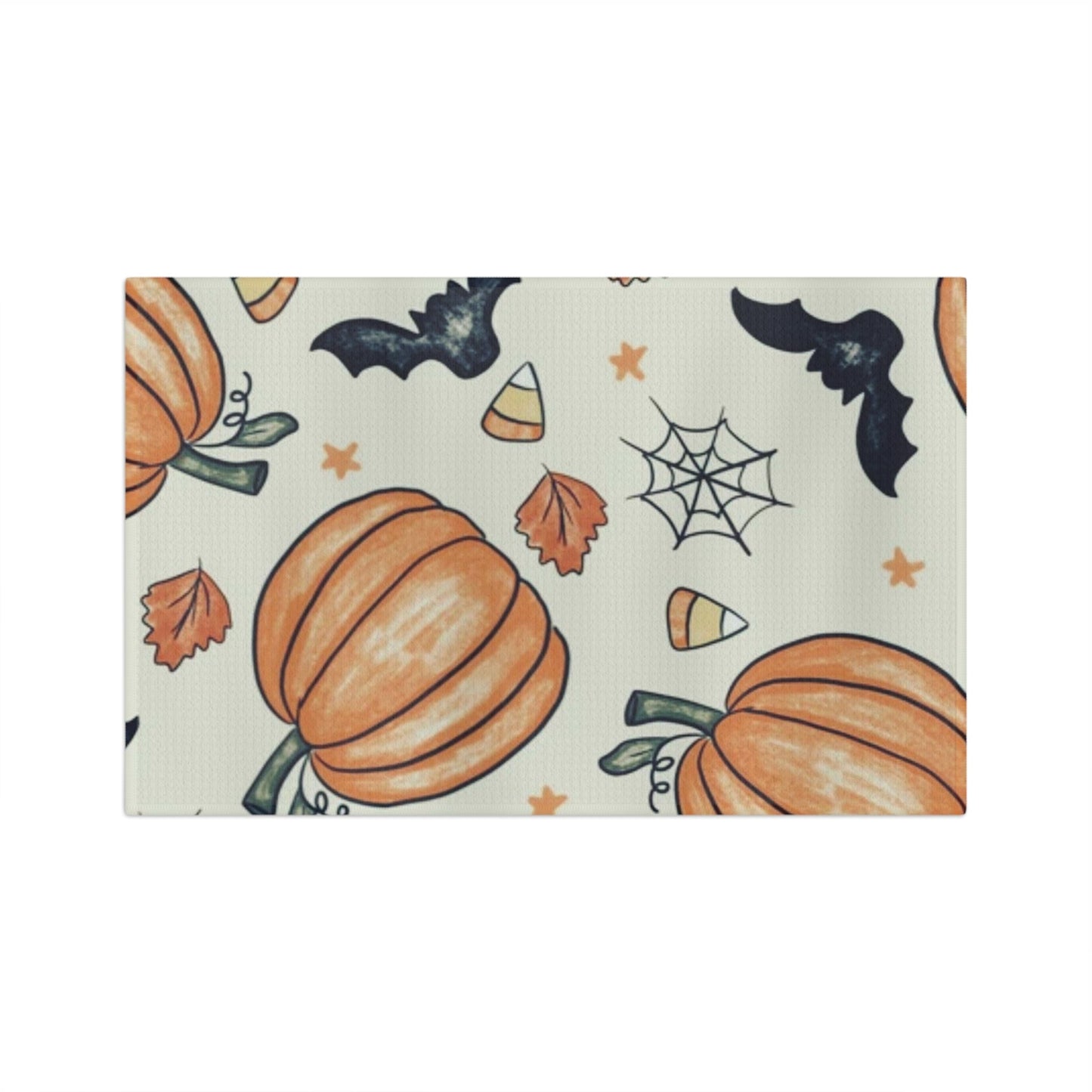 Pumpkins and Bats Soft Tea Towel