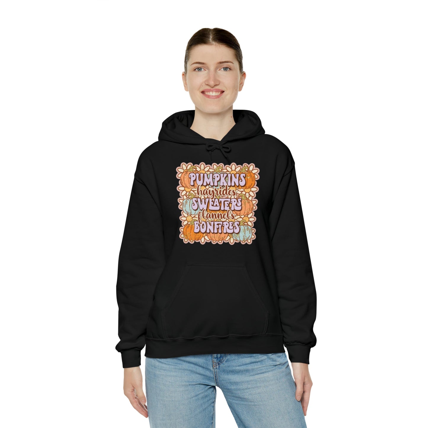 Daisy Pumpkin Hay Heavy Blend™ Hooded Sweatshirt