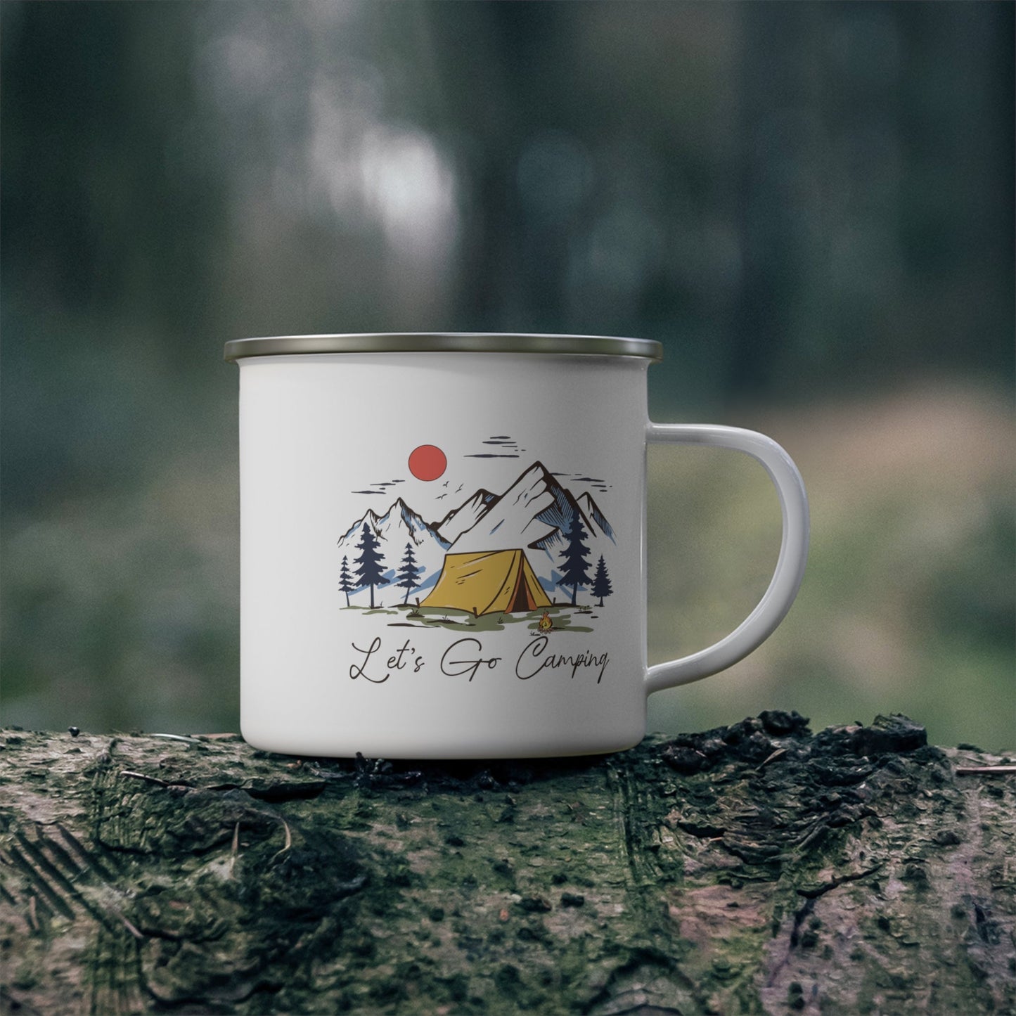 Let’s Go Camping Enamel Camping Mug