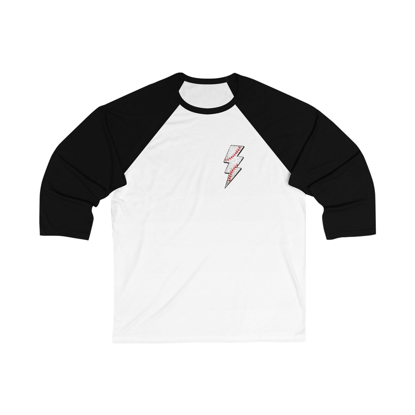 Baseball Lightning Bolt F/B 3\4 Sleeve Baseball Tee