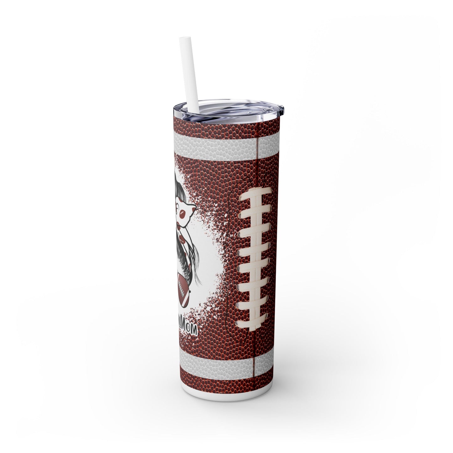 #Football Mom Skinny Tumbler with Straw, 20oz