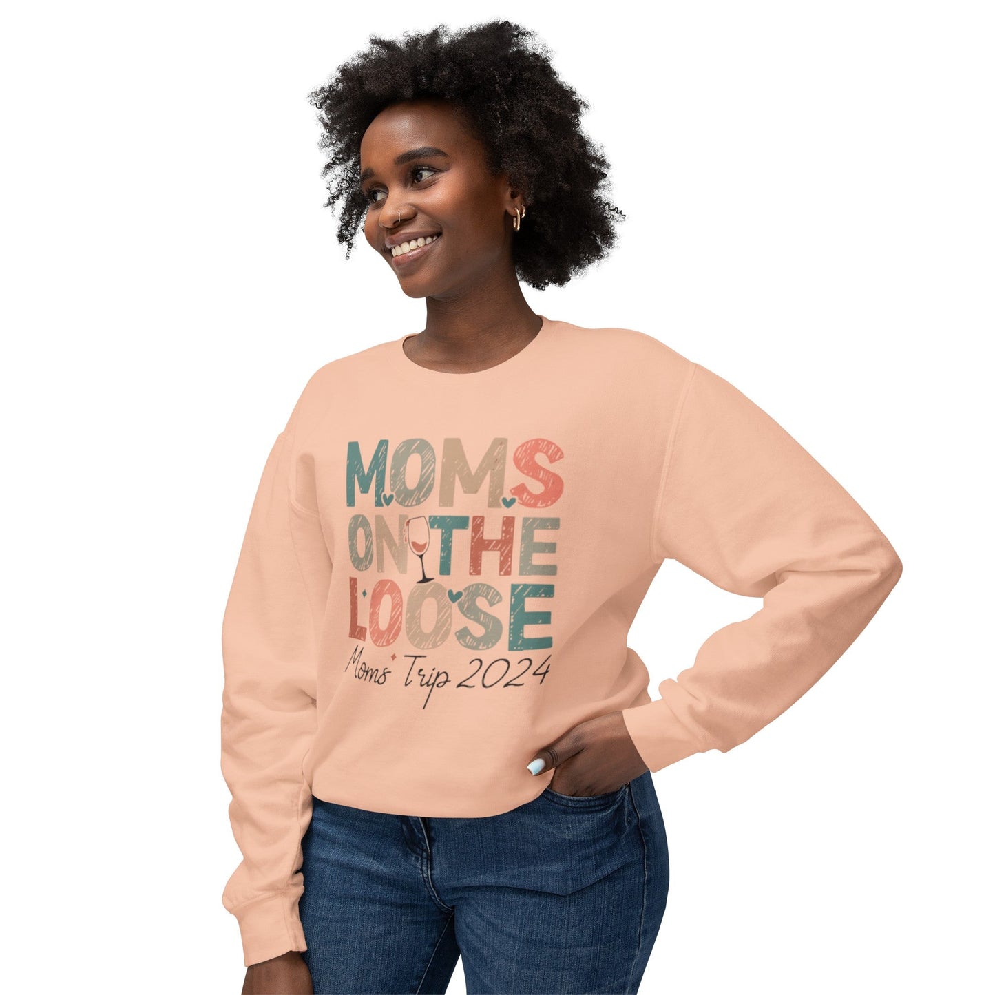 Moms On The Loose 2024 Lightweight Crewneck Sweatshirt