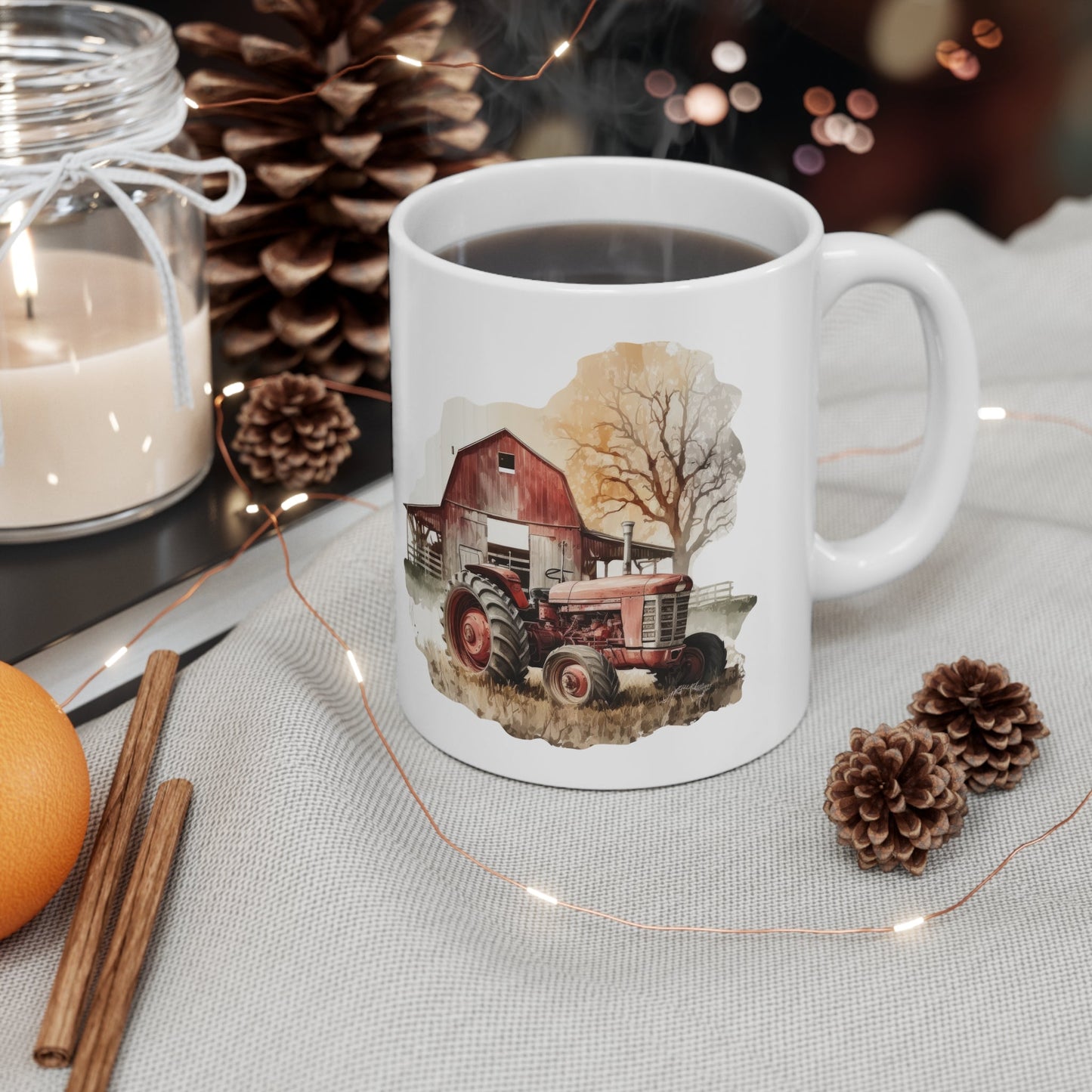 Barn & Tractor Ceramic Mug 11oz