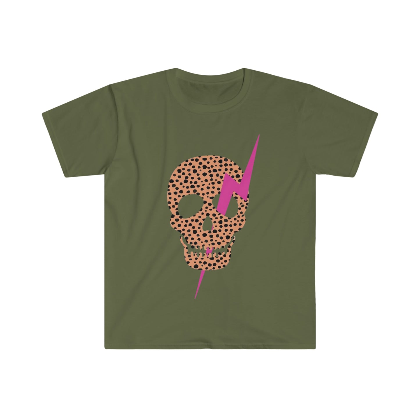 Leopard Rock Skull Softstyle T-Shirt