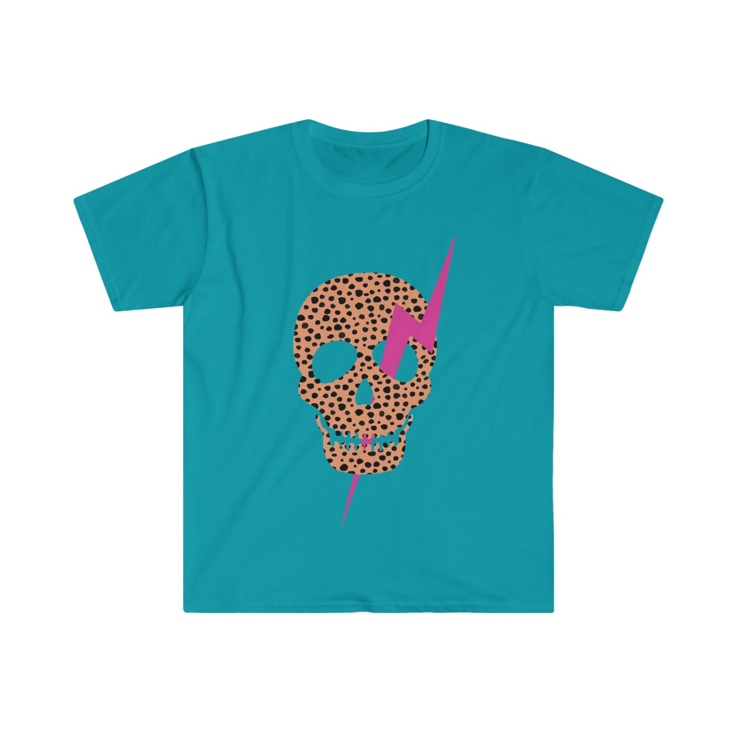 Leopard Rock Skull Softstyle T-Shirt