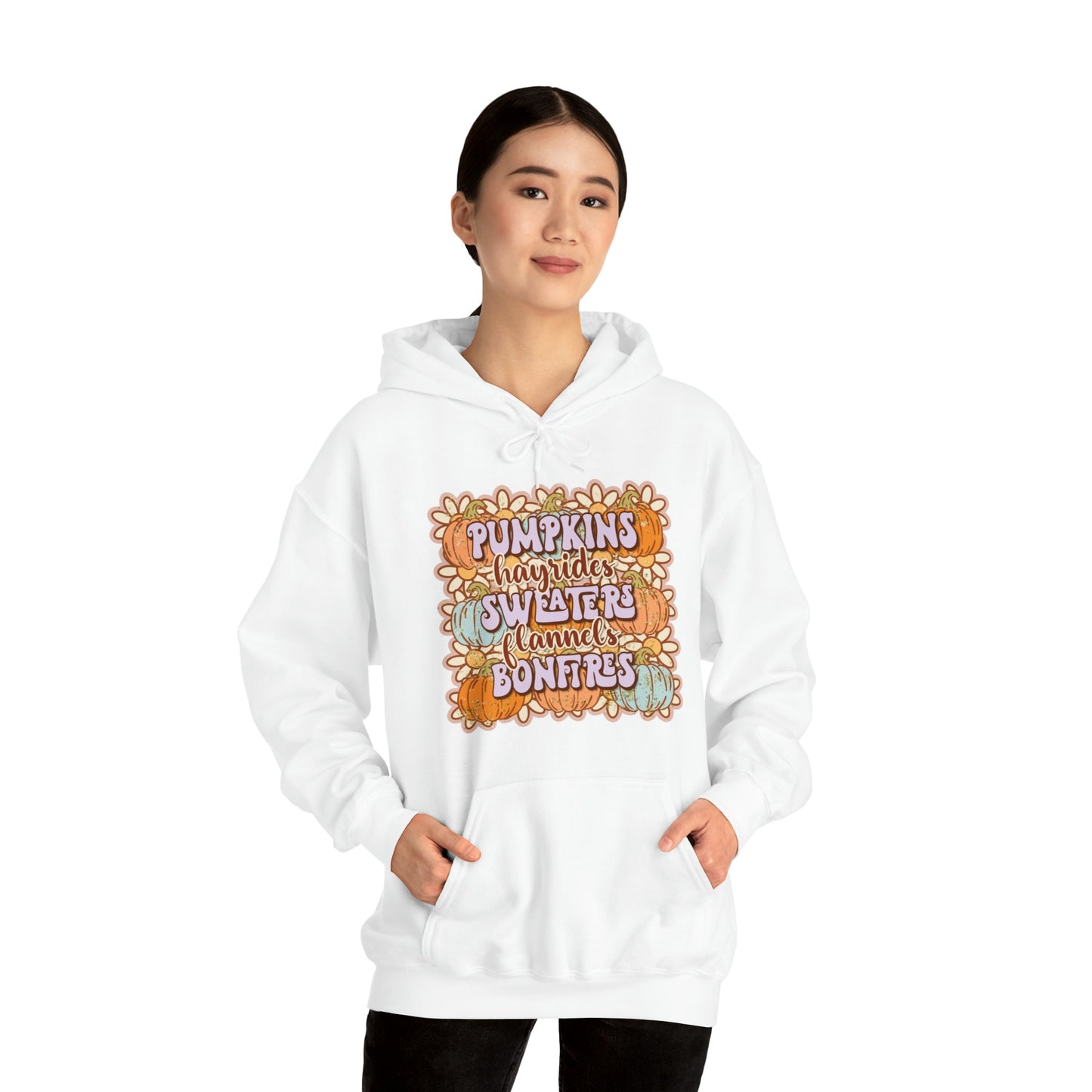 Daisy Pumpkin Hay Heavy Blend™ Hooded Sweatshirt