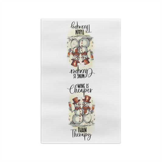 Wine Is Cheaper Than Therapy Soft Tea Towel